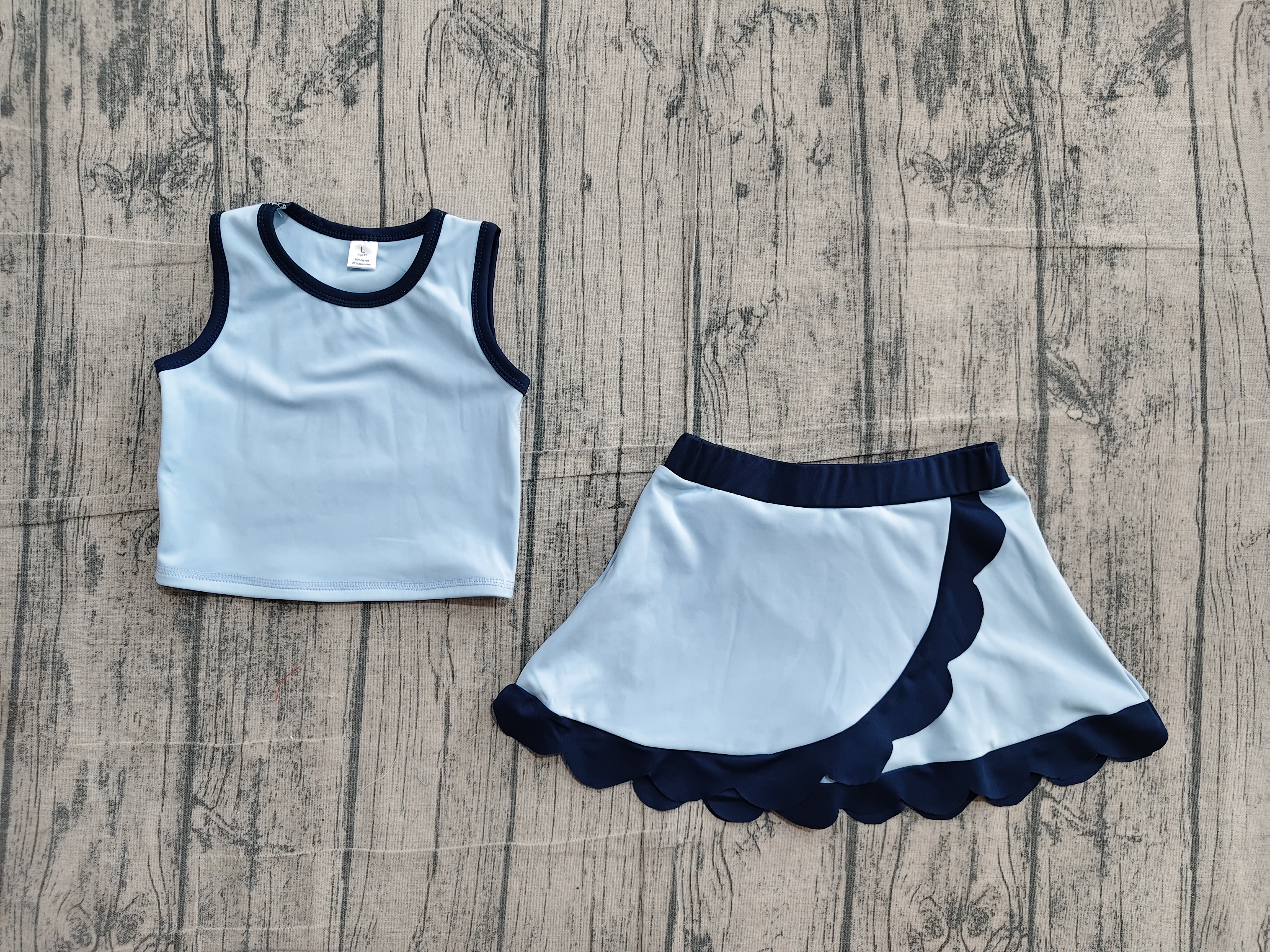 GSD4082 pre-order toddler clothes blue print girl summer yoga set-real pic 2026.4.30 