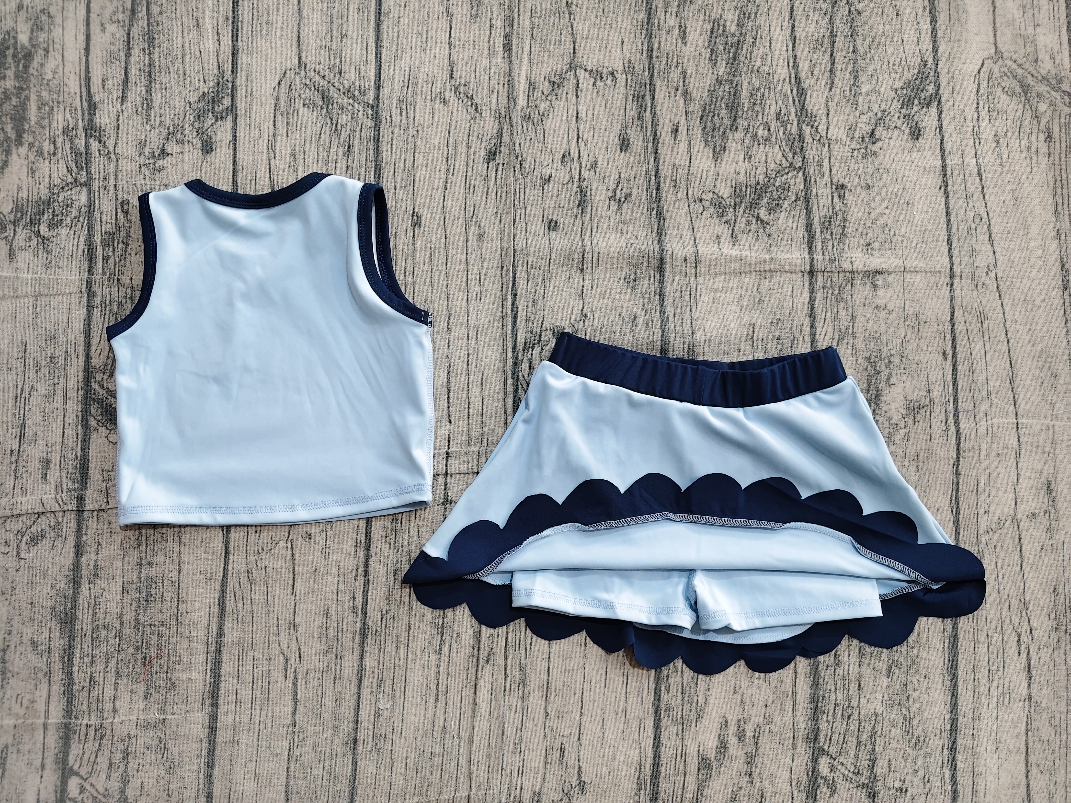 GSD4082 pre-order toddler clothes blue print girl summer yoga set-real pic 2026.4.30 