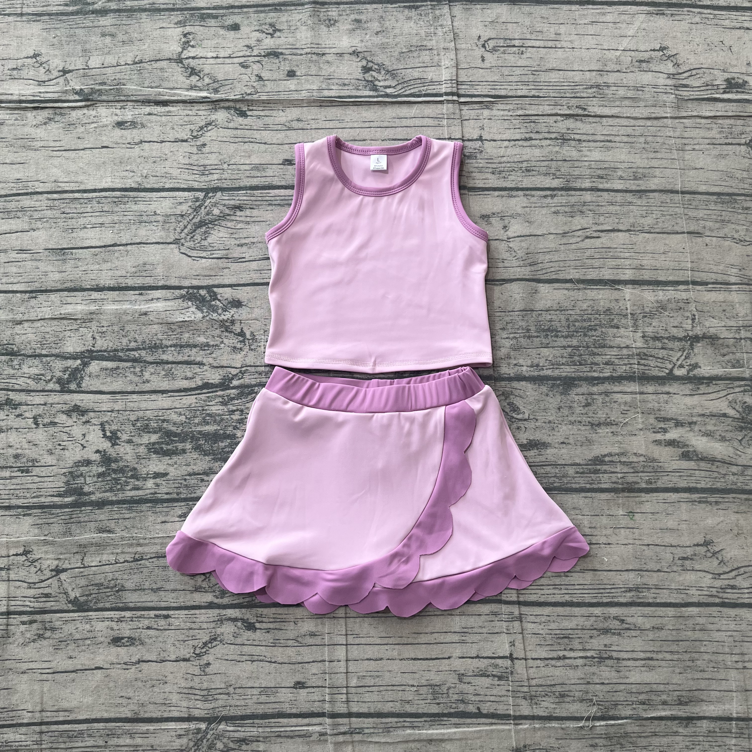 GSD4085 pre-order toddler clothes pink print girl summer yoga set-real pic 2026.5.5 