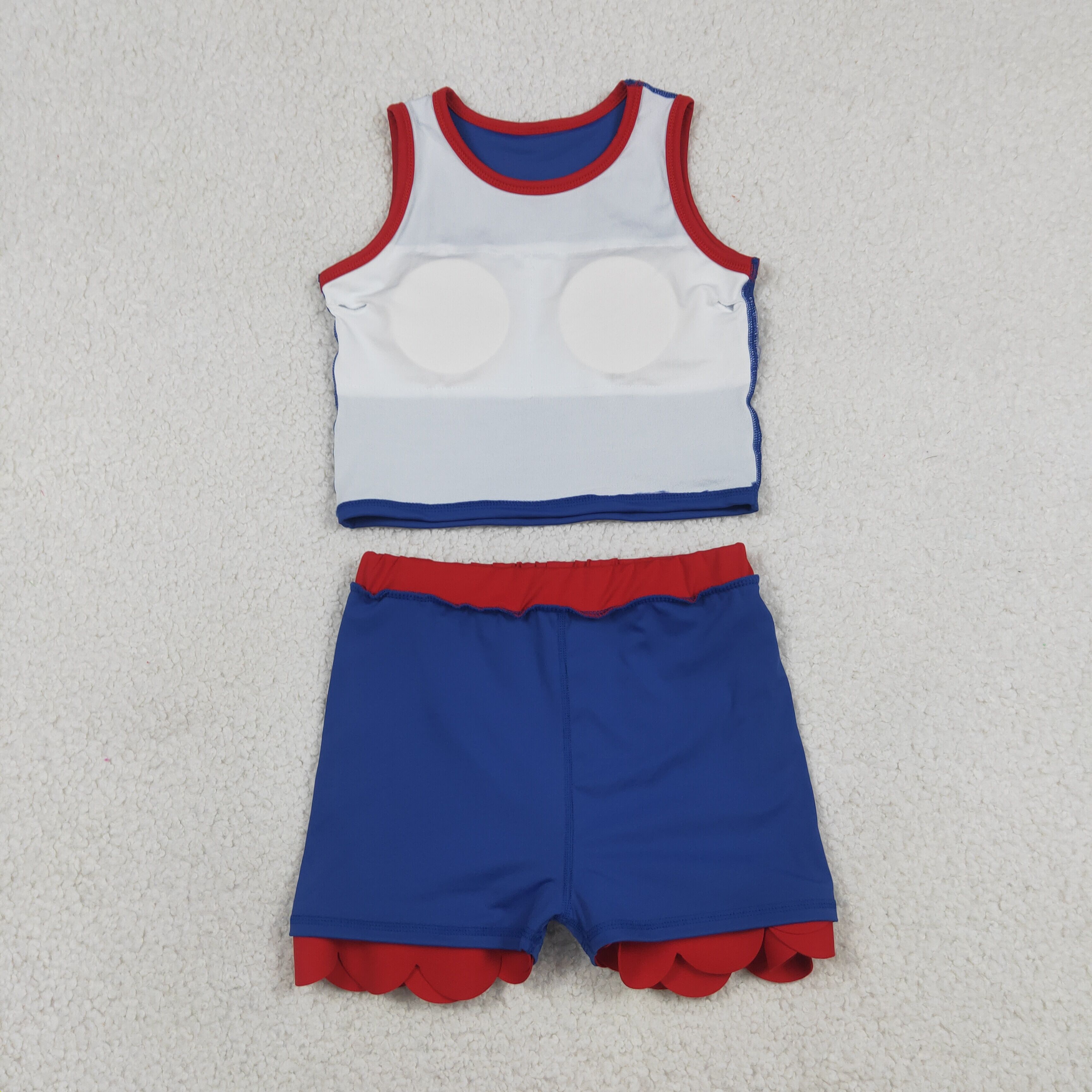 RTS GSD4096 toddler clothes scalloped girl summer yoga set atheletic outfit