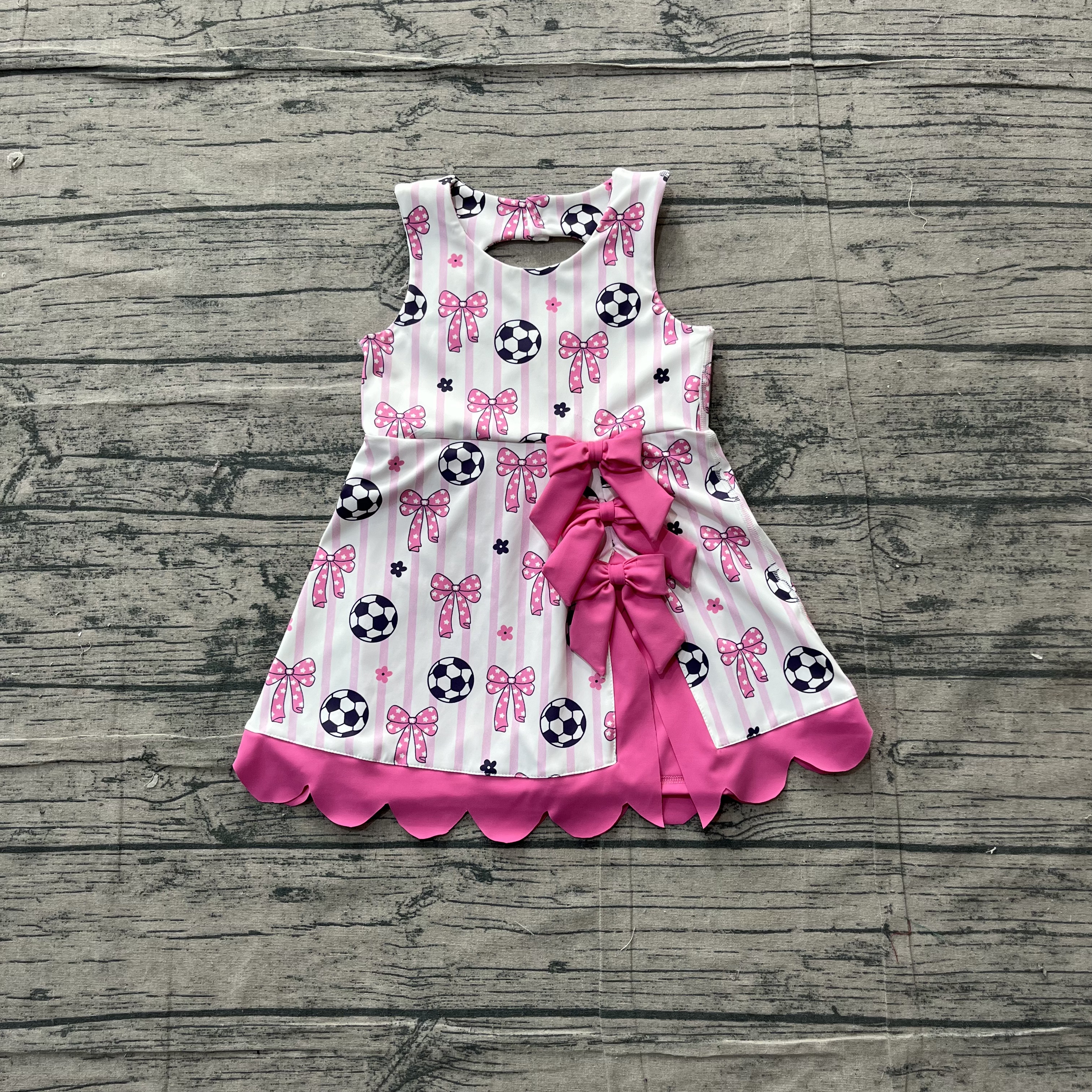 GSD4100 pre-order toddler clothes football print girl summer yoga dress-real pic 2026.5.4