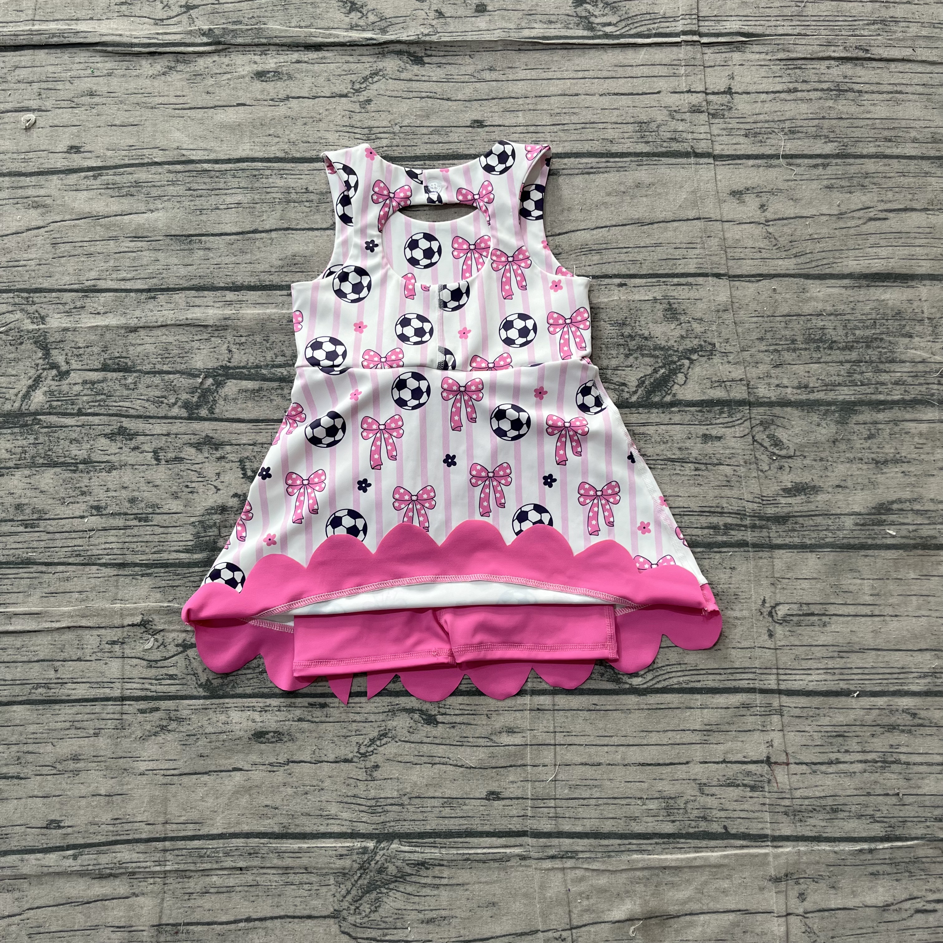GSD4100 pre-order toddler clothes football print girl summer yoga dress-real pic 2026.5.4