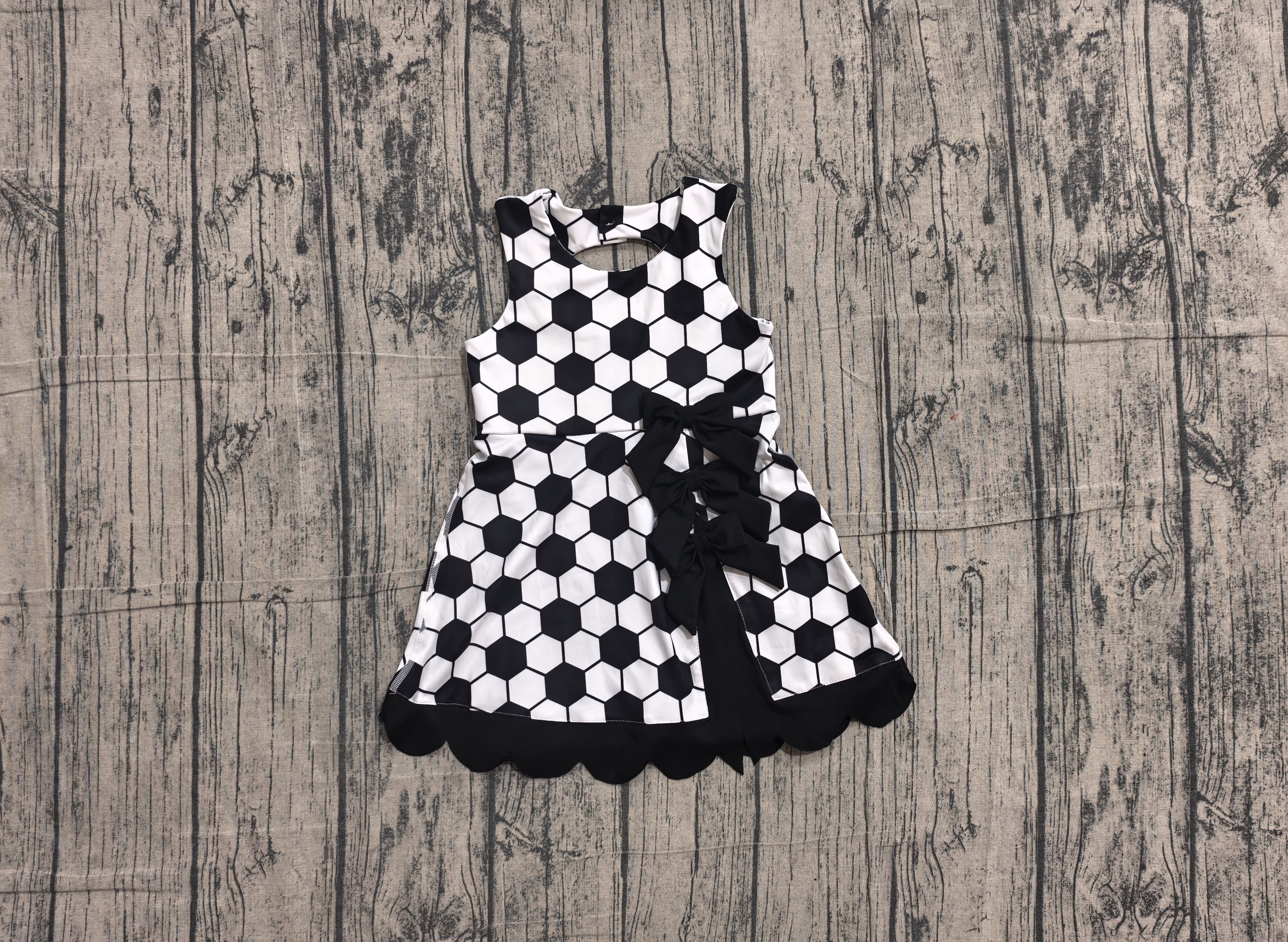 GSD4102 pre-order toddler clothes football print girl summer yoga dress-real pic 2026.5.17 