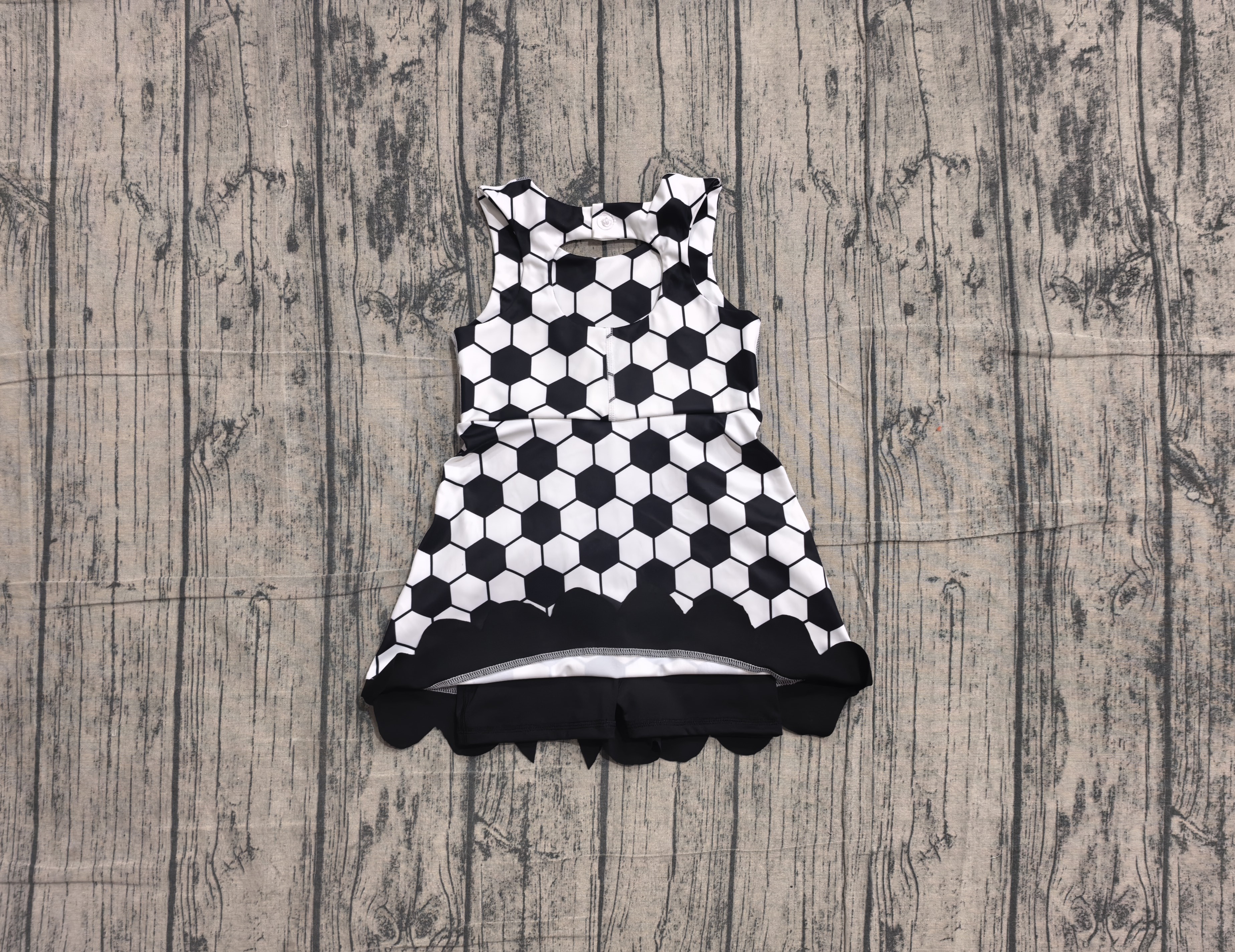 GSD4102 pre-order toddler clothes football print girl summer yoga dress-real pic 2026.5.17 