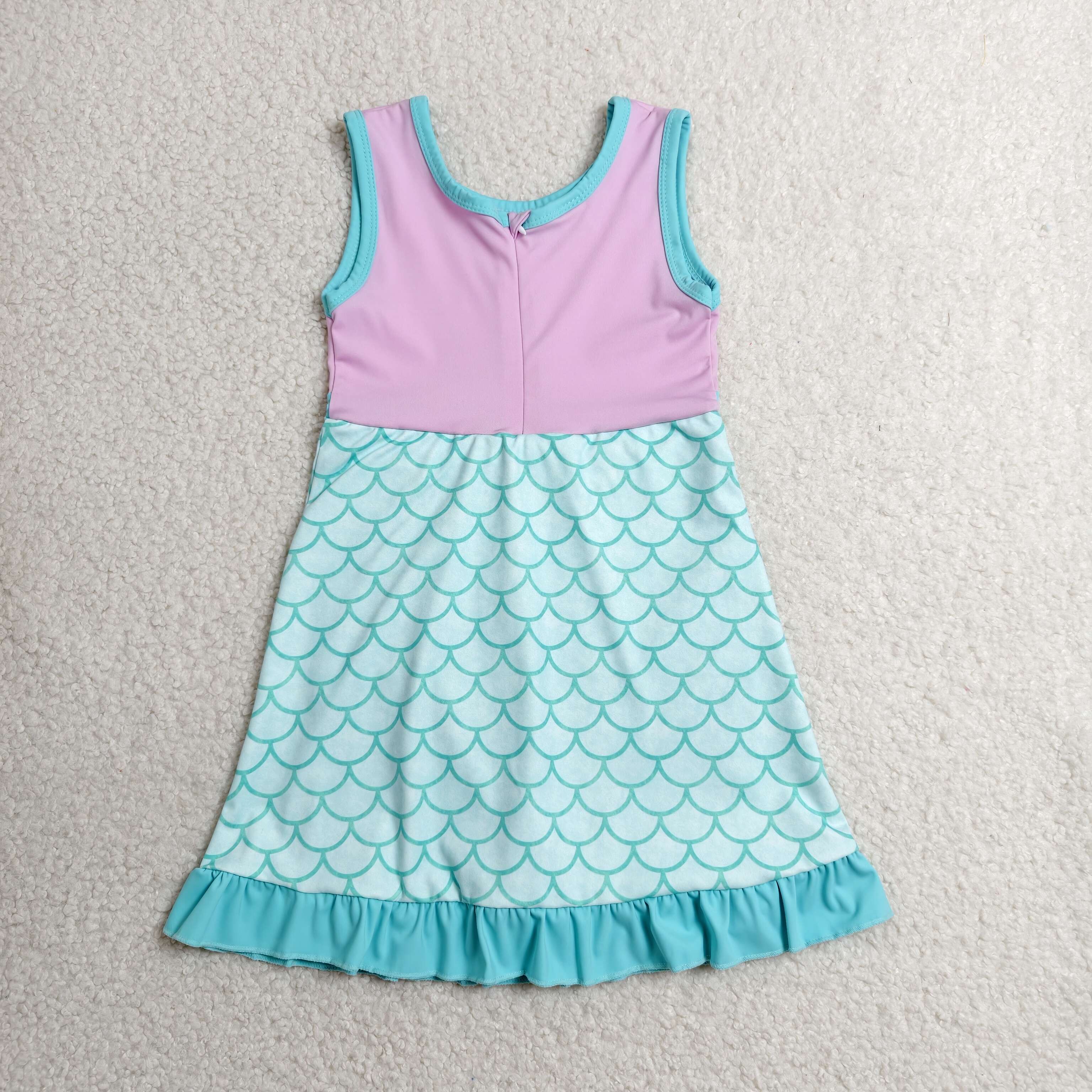 GSD4125 RTS toddler clothes Fish Scales girl yoga summer dress sports clothing