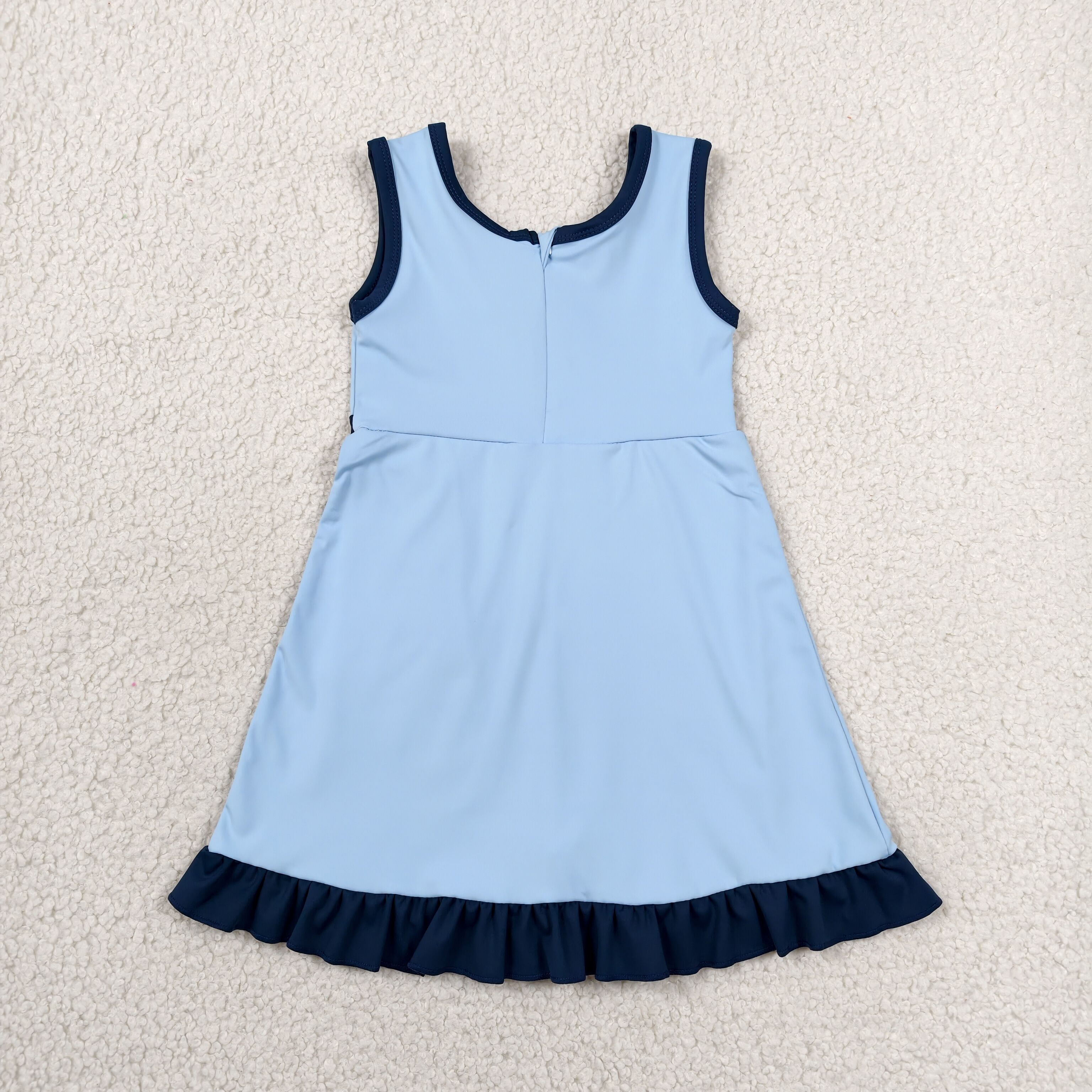 GSD4126 RTS toddler clothes solid color blue girl yoga summer dress sports clothing