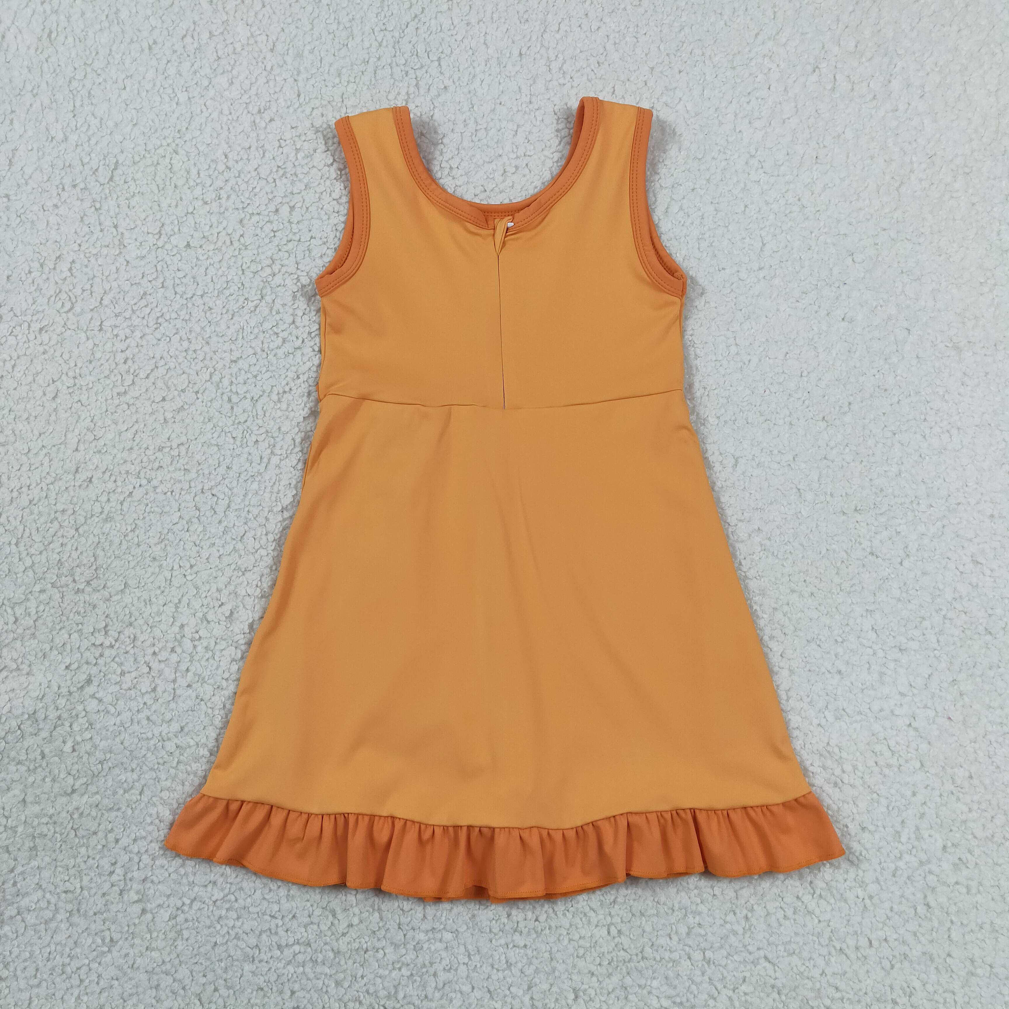 GSD4127 RTS toddler clothes orange girl yoga summer dress sports clothing