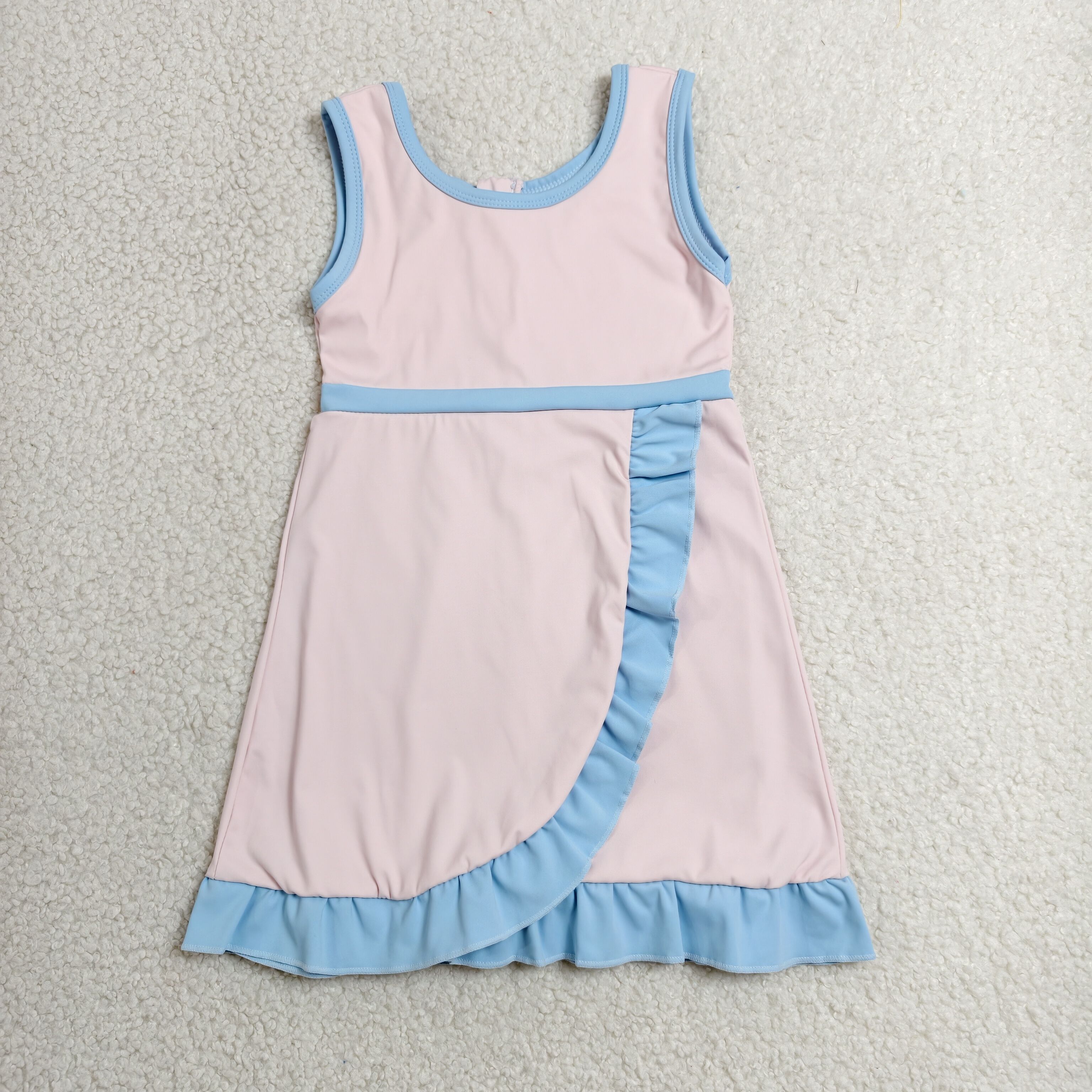 GSD4129 RTS toddler clothes solid color girl yoga summer dress sports clothing 