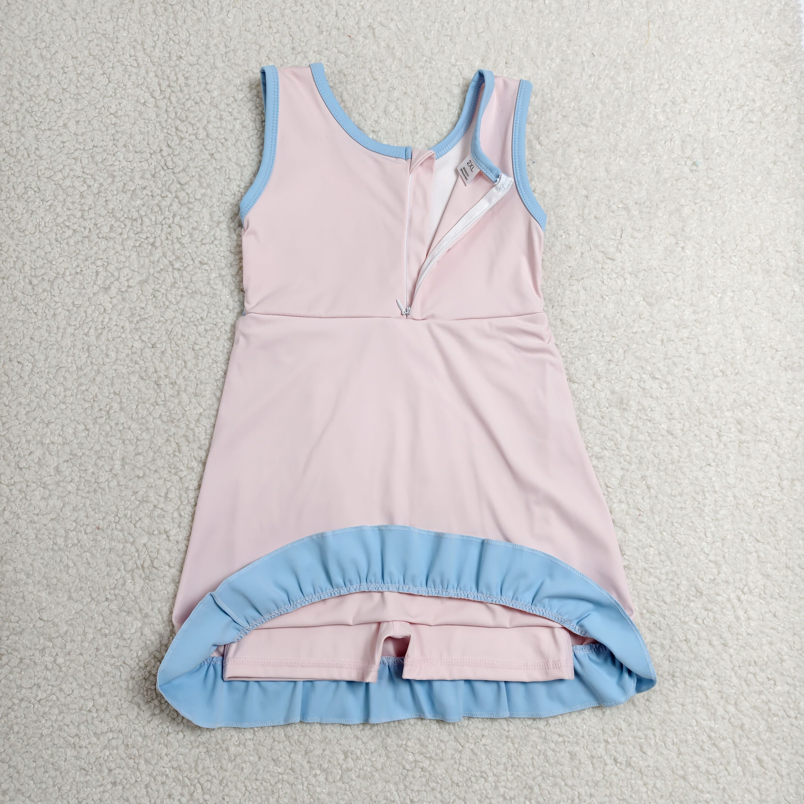 GSD4129 RTS toddler clothes solid color girl yoga summer dress sports clothing 