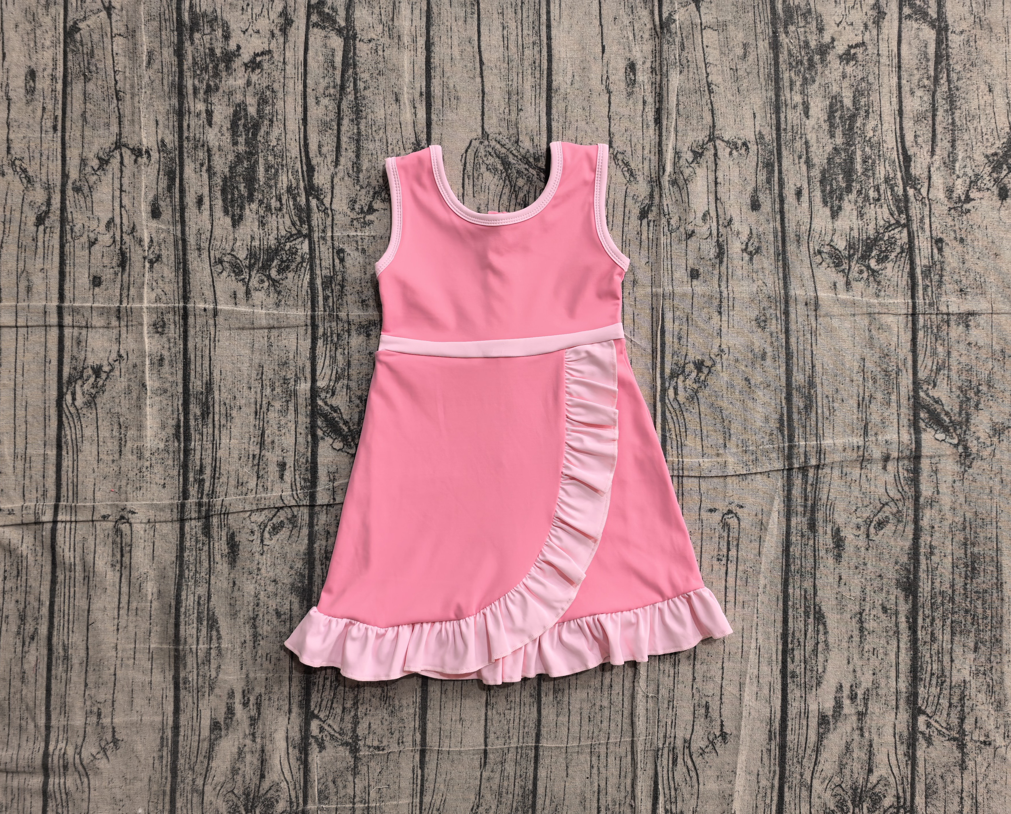 GSD4139 pre-order toddler clothes solid color print girl yoga summer dress-real pic 2026.5.13 
