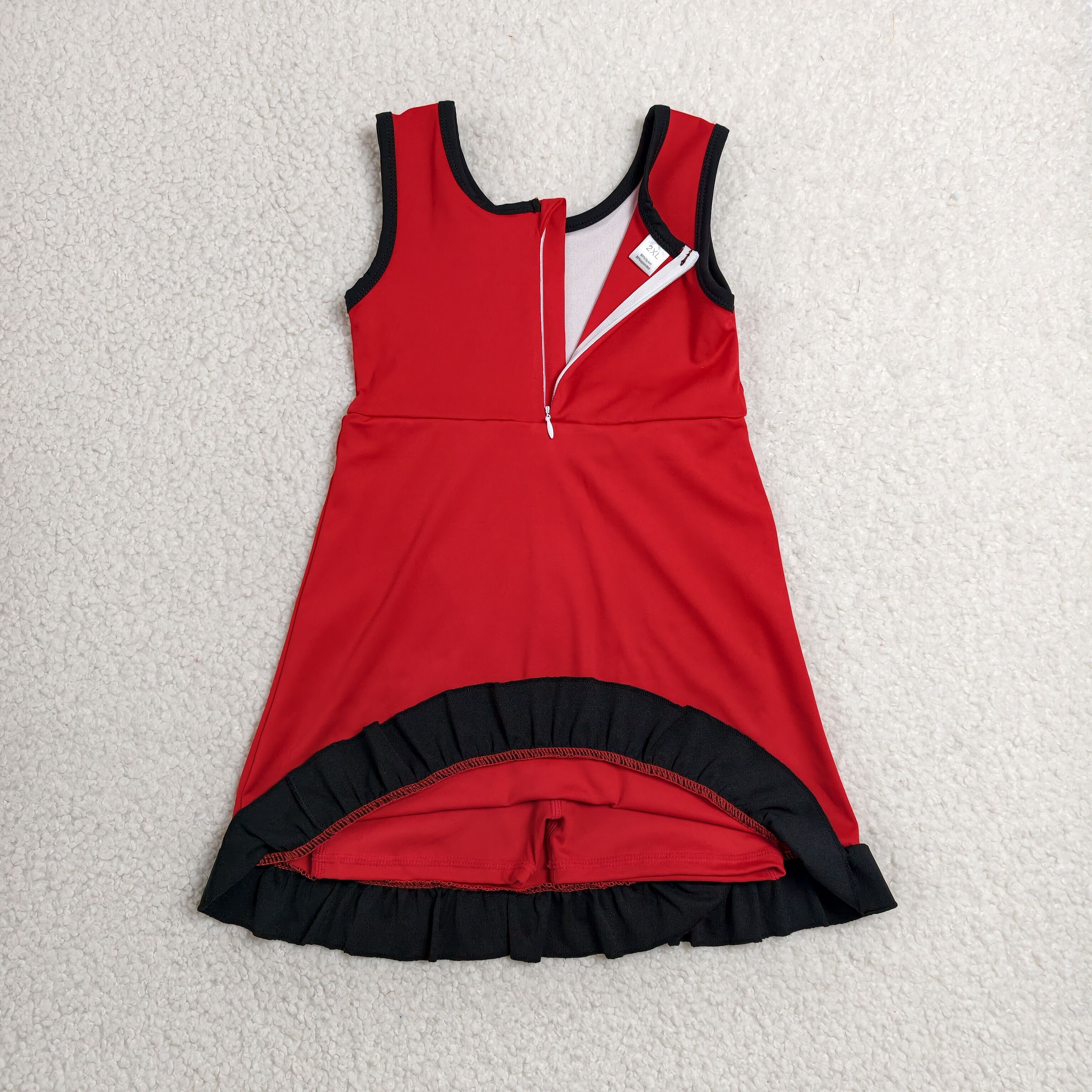 GSD4146 RTS toddler clothes solid red girl yoga summer dress sports dress