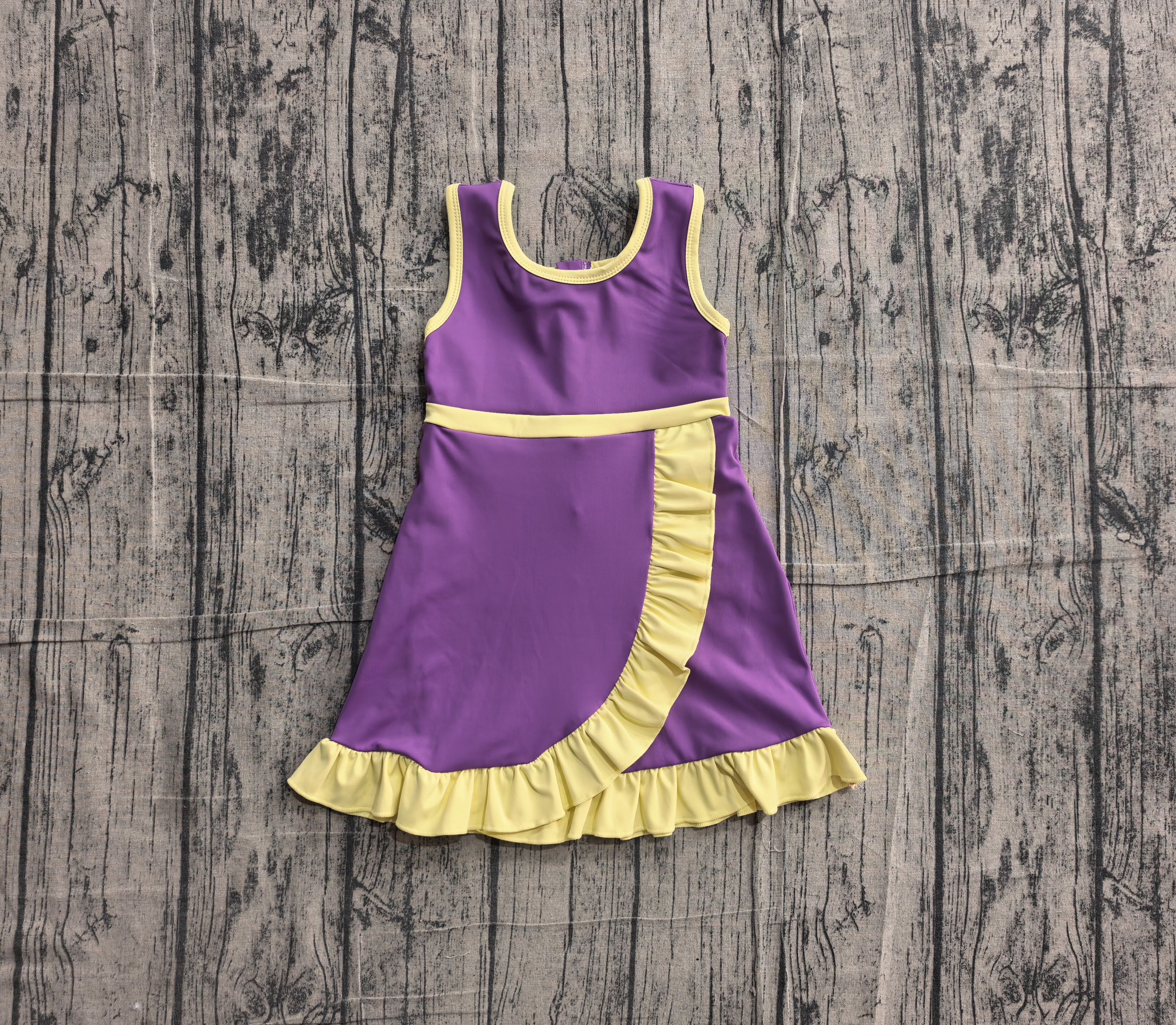 GSD4147 pre-order toddler clothes solid color print girl yoga summer dress-real pic 2026.5.13 