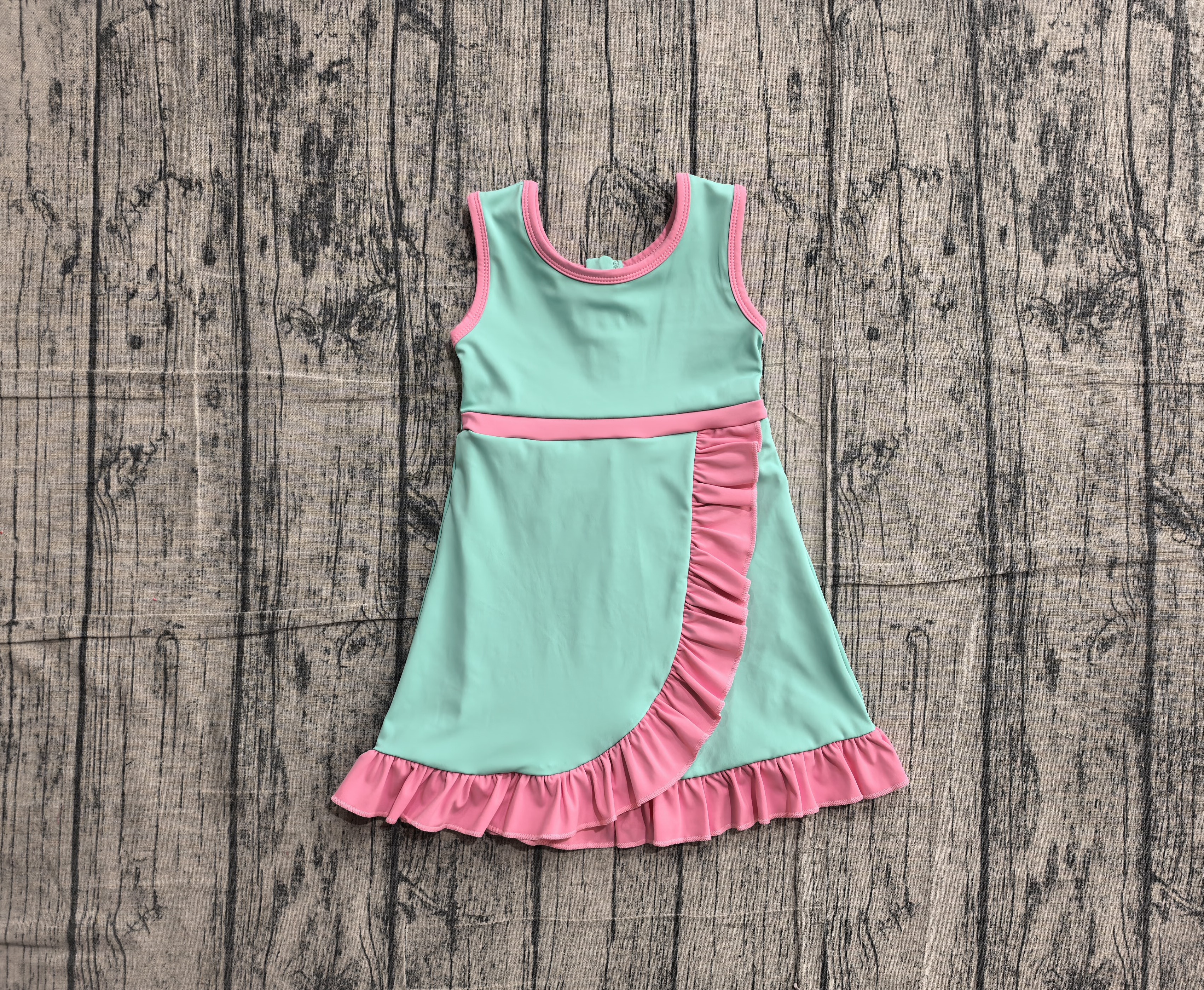 GSD4149 pre-order toddler clothes solid color print girl yoga summer dress-real pic 2026.5.13 