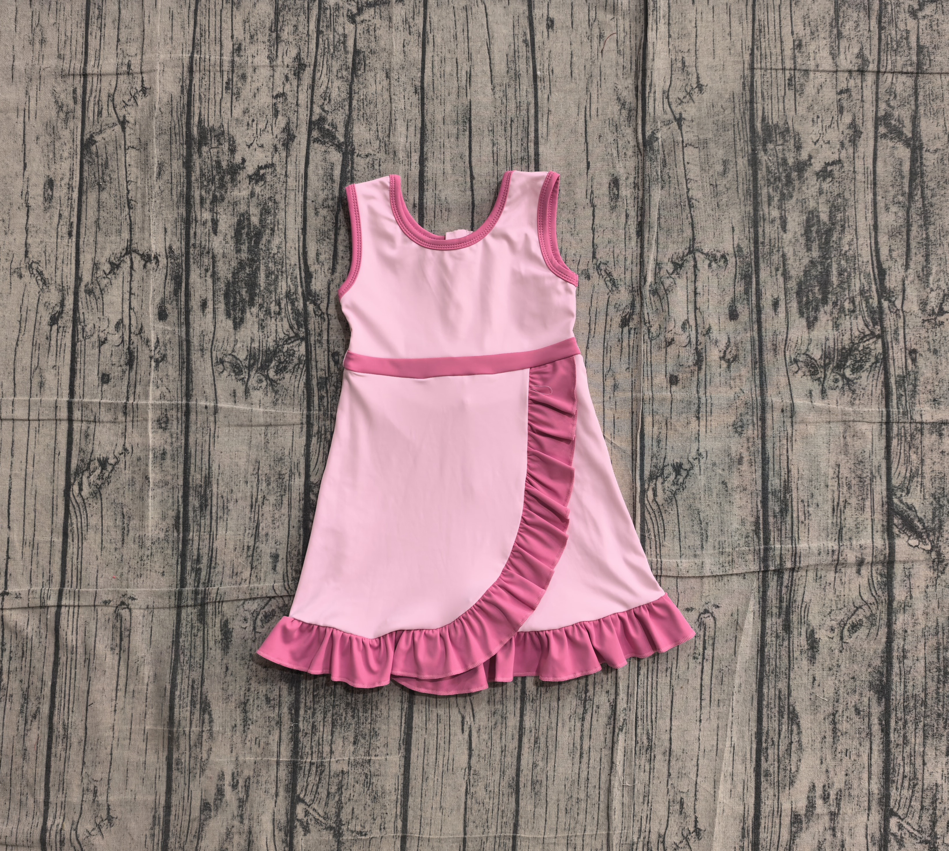 GSD4152 pre-order toddler clothes solid color print girl yoga summer dress-real pic 2026.5.13 