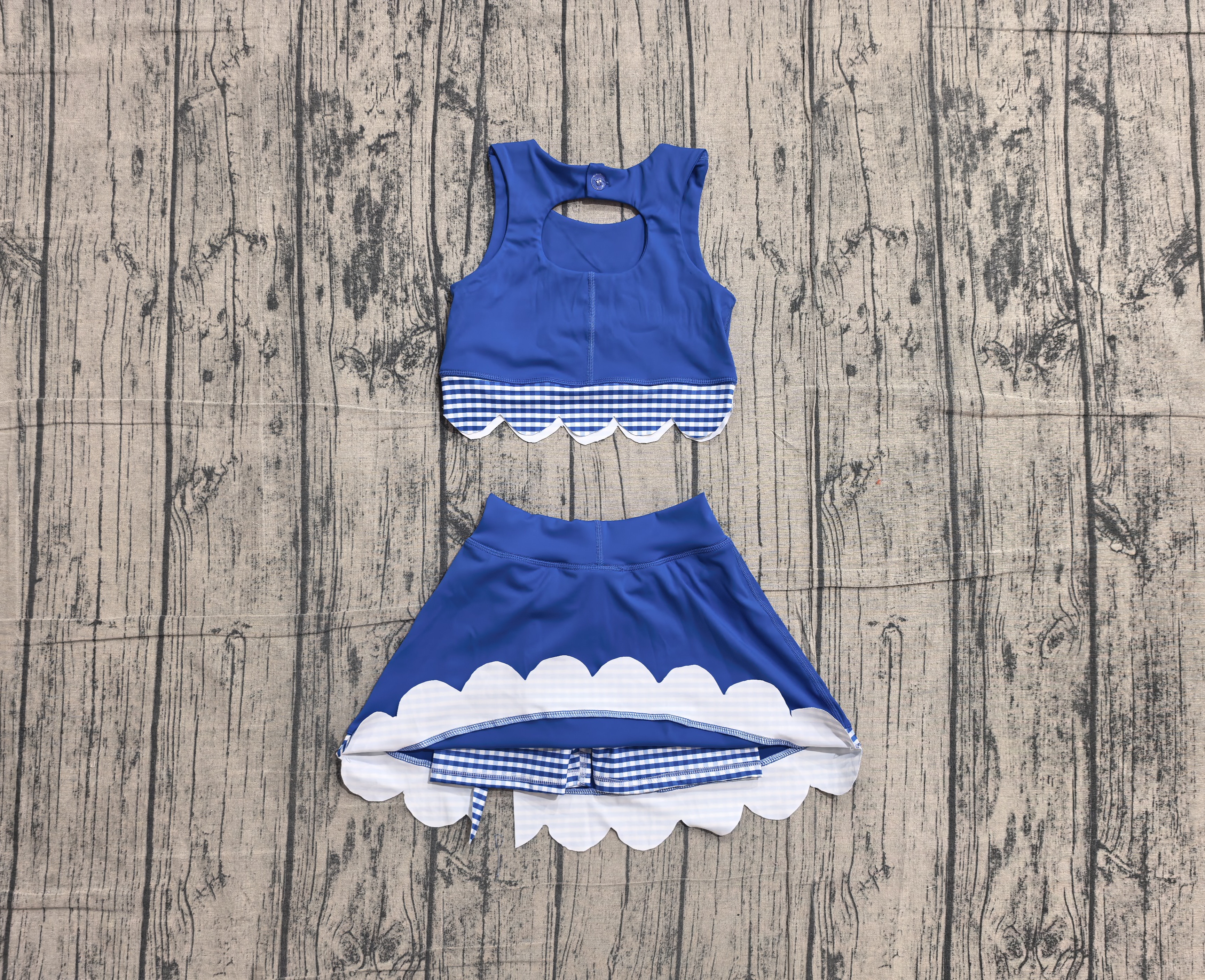 GSD4177  pre-order toddler clothes blue print girl summer yoga set-real pic 2026.5.17 