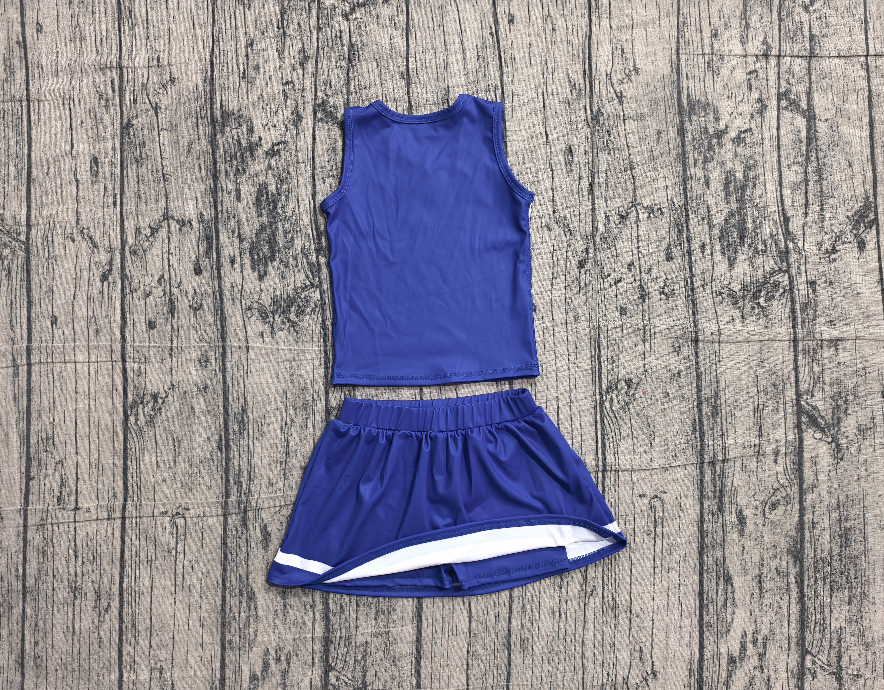 Pre-order GSD4190 girls blue white sleeveless skirt outfits yoga-real pic 2026.5.17 