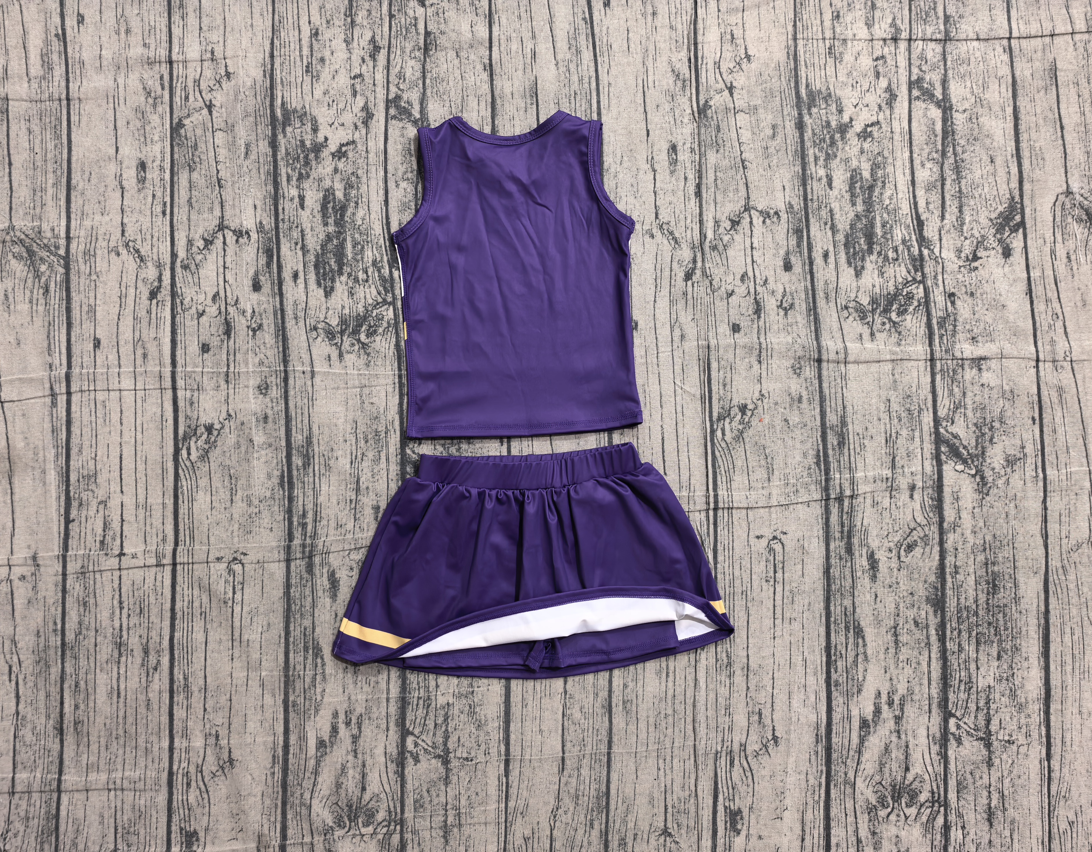  Pre-order GSD4193 girls purple white golden sleeveless skirt outfits yoga-real pic 2026.5.17 