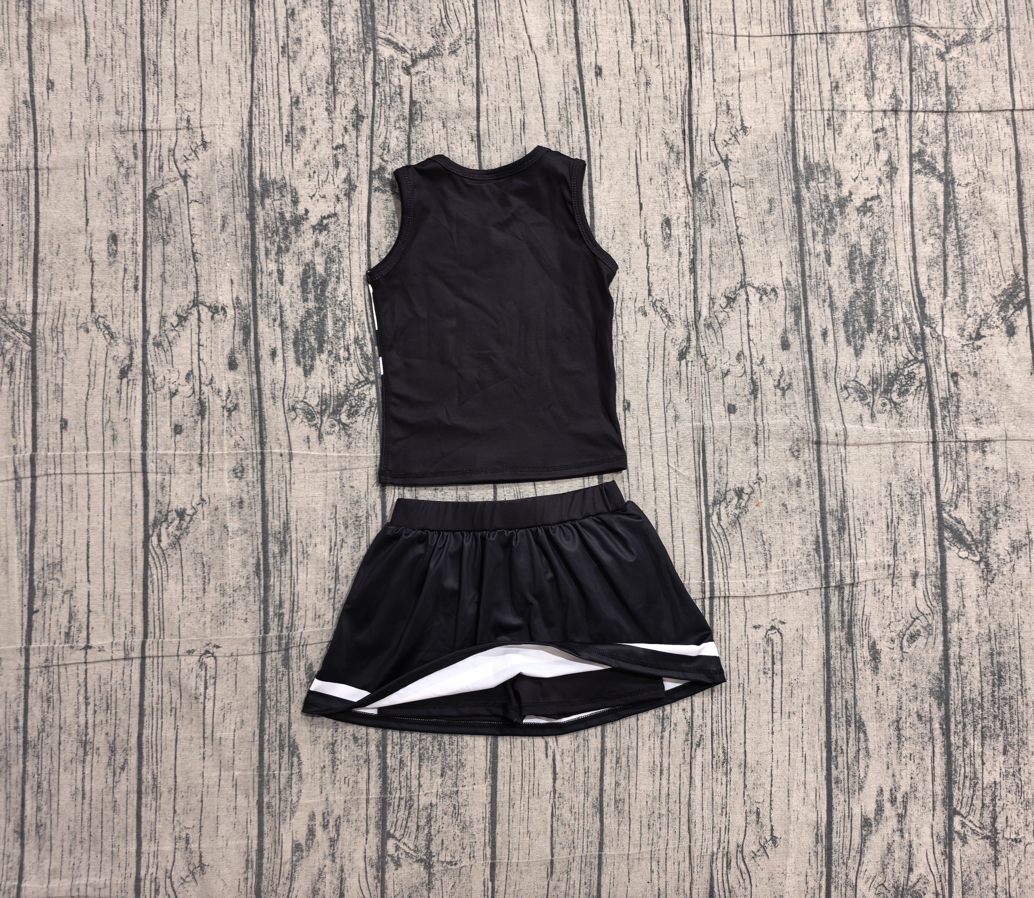 Pre-order GSD4194 girls black white sleeveless skirt outfits yoga-real pic 2026.5.17 