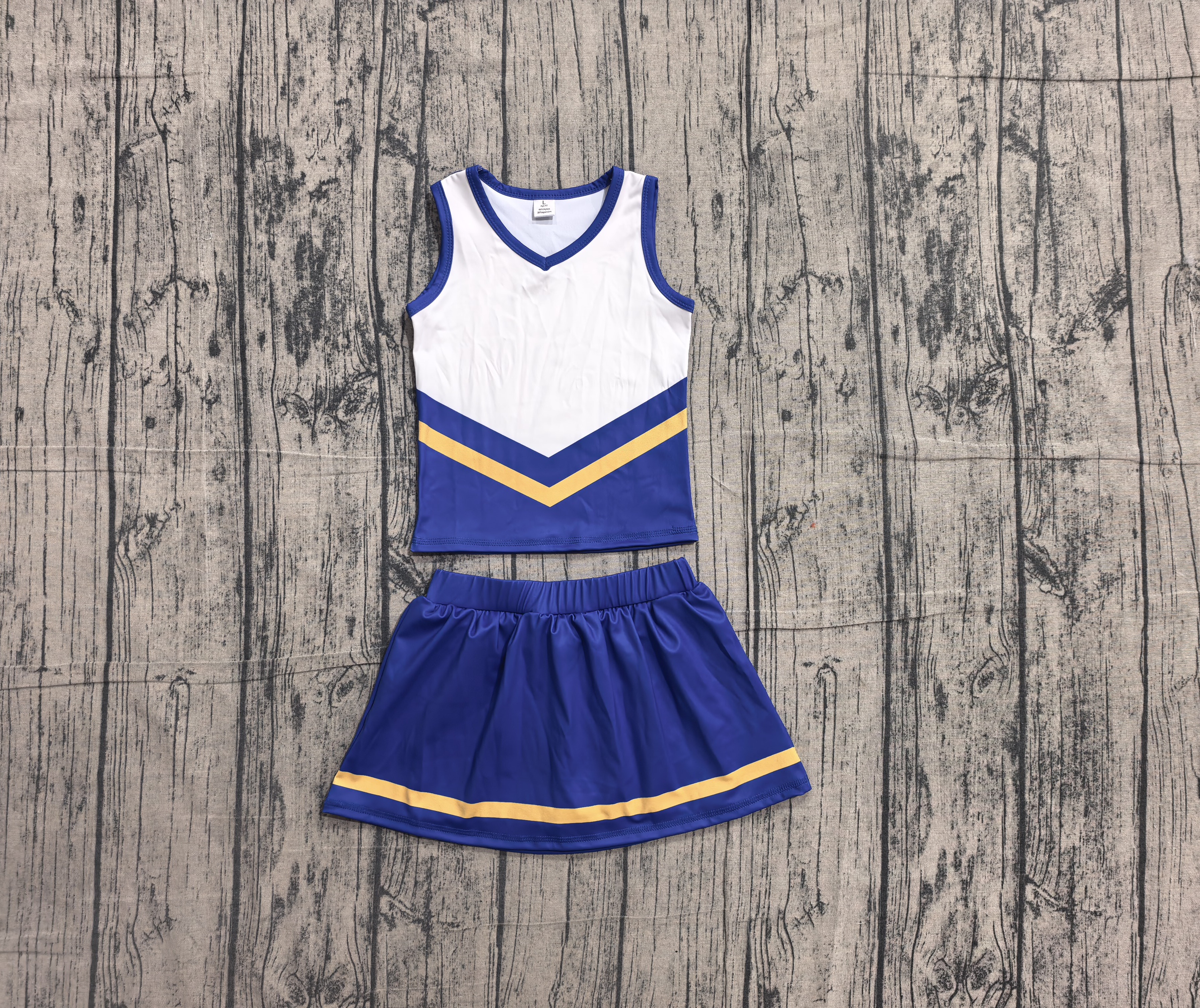 Pre-order GSD4196 girls blue white golden sleeveless skirt outfits yoga-real pic 2026.5.17 