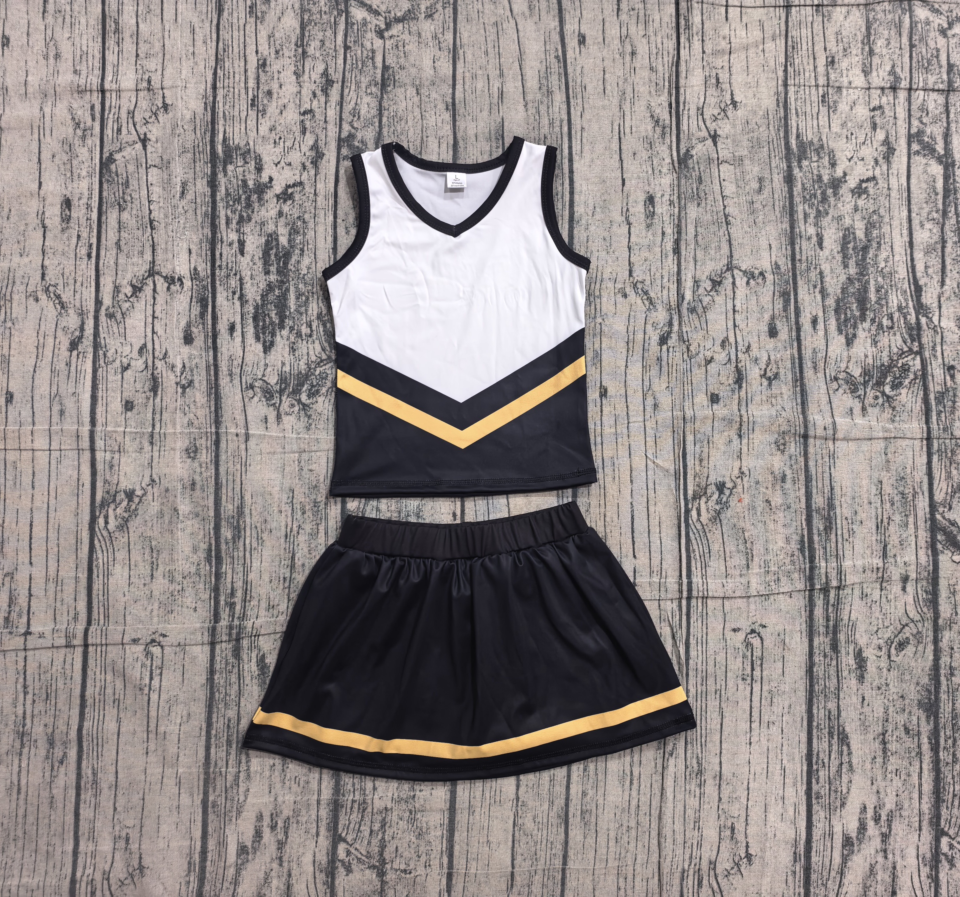 GSD4201 girls black white golden sleeveless skirt outfits yoga-real pic 2026.5.17 