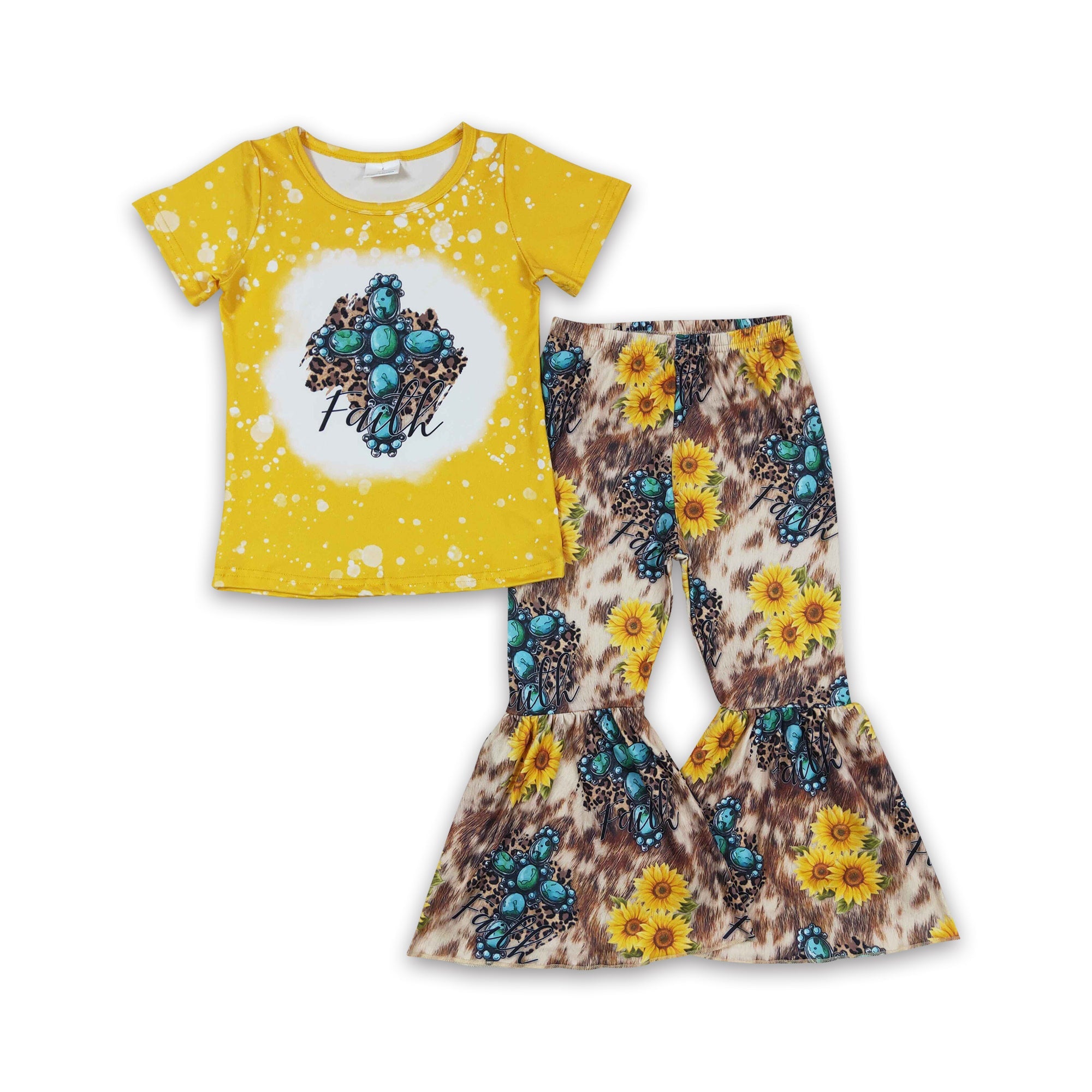 GSPO0269 baby girl clothes yellow easter sunflower fall spring outfits-promotion $5.5 2026.1.24