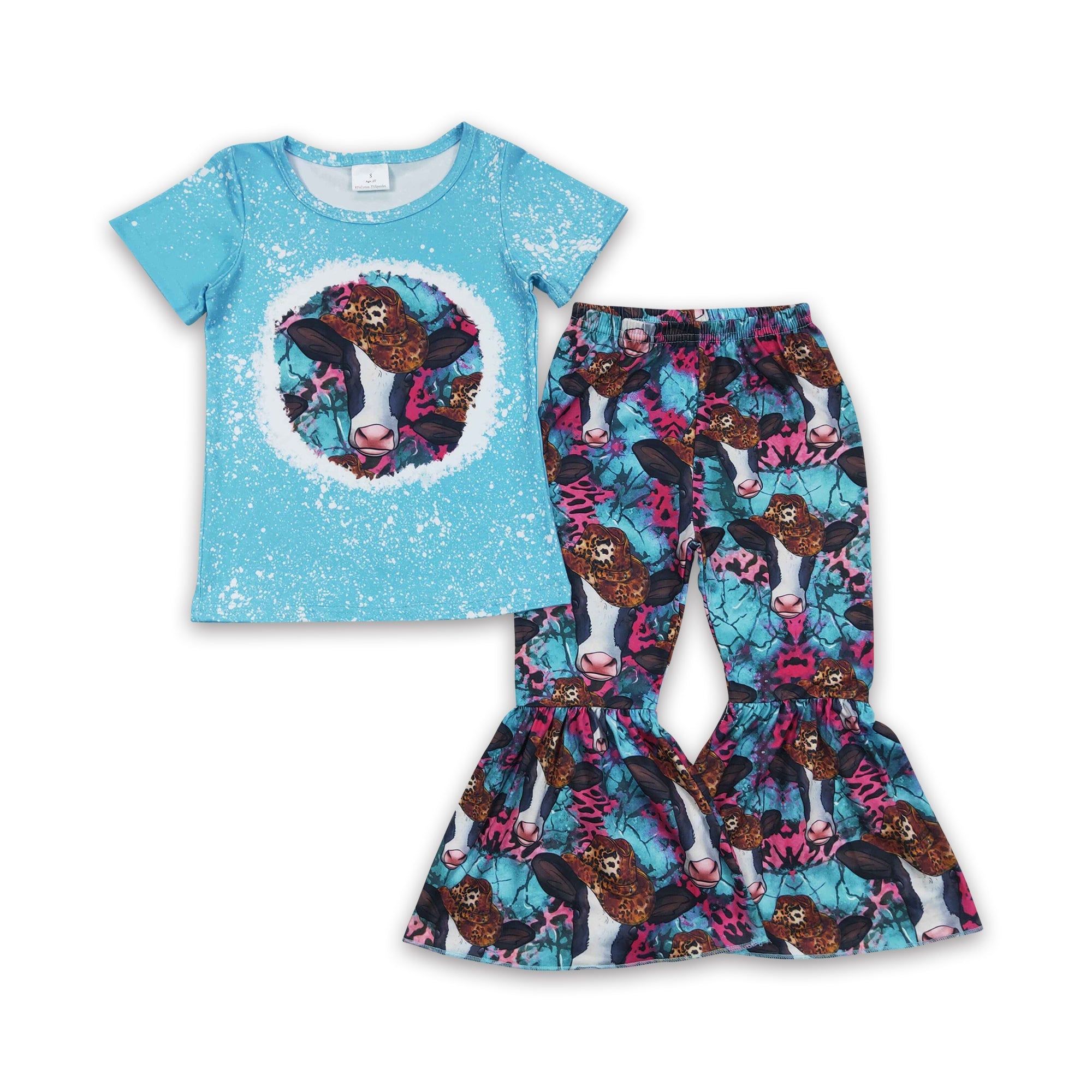 GSPO0304 baby girl clothes cow blue fall spring outfits-promotion 2025.6.28 $5.5