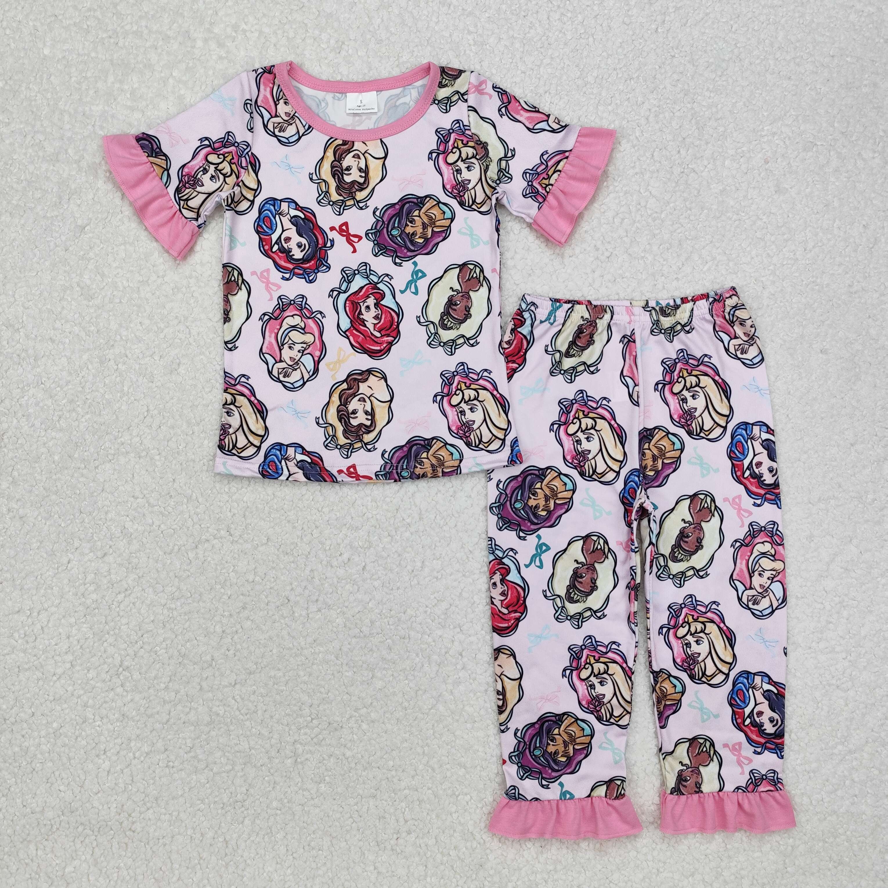 GSPO1846 RTS toddler girl clothes cartoon girl pants set pajamas set