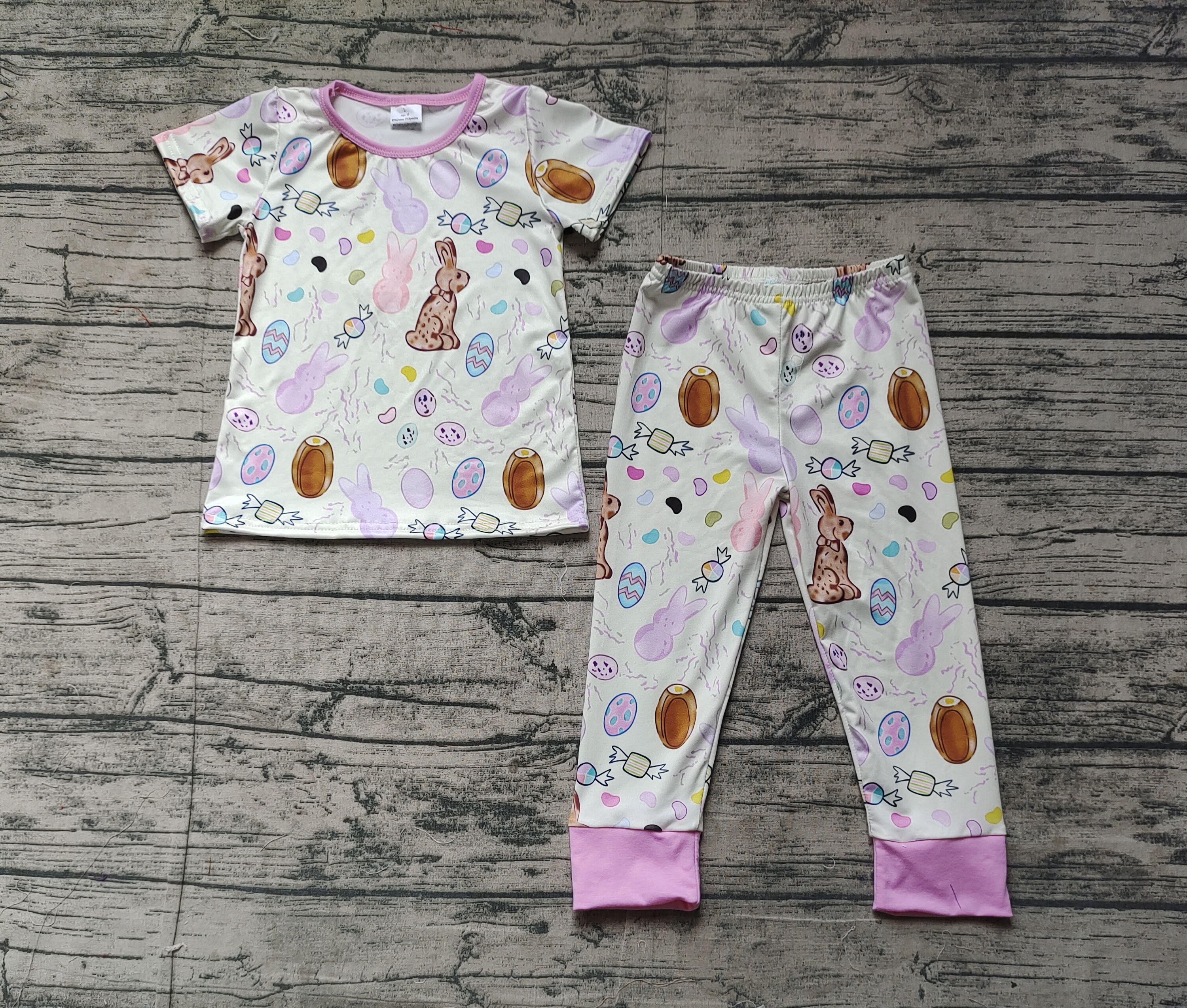 GSPO1960 pre-order  toddler girl clothes bunny girl easter spring fall pajamas set-real pic 2025.2.24 