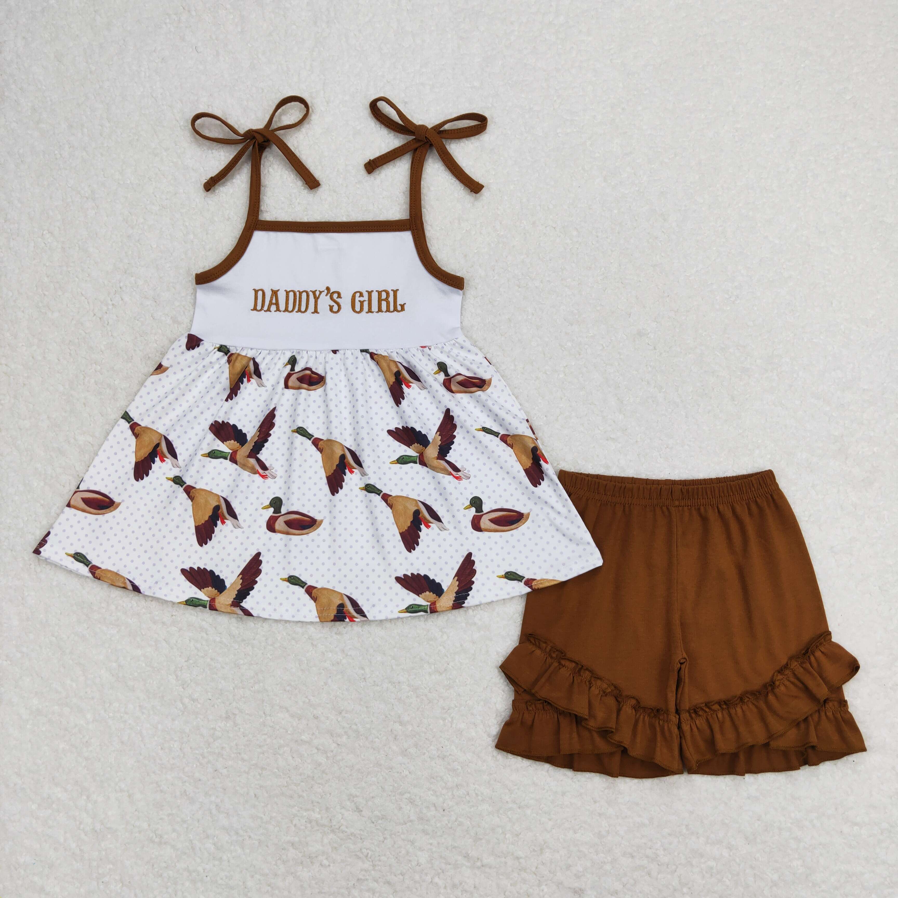 GSSO0807 RTS baby girl clothes embroidery daddy's girl toddler girl summer outfits embroidered