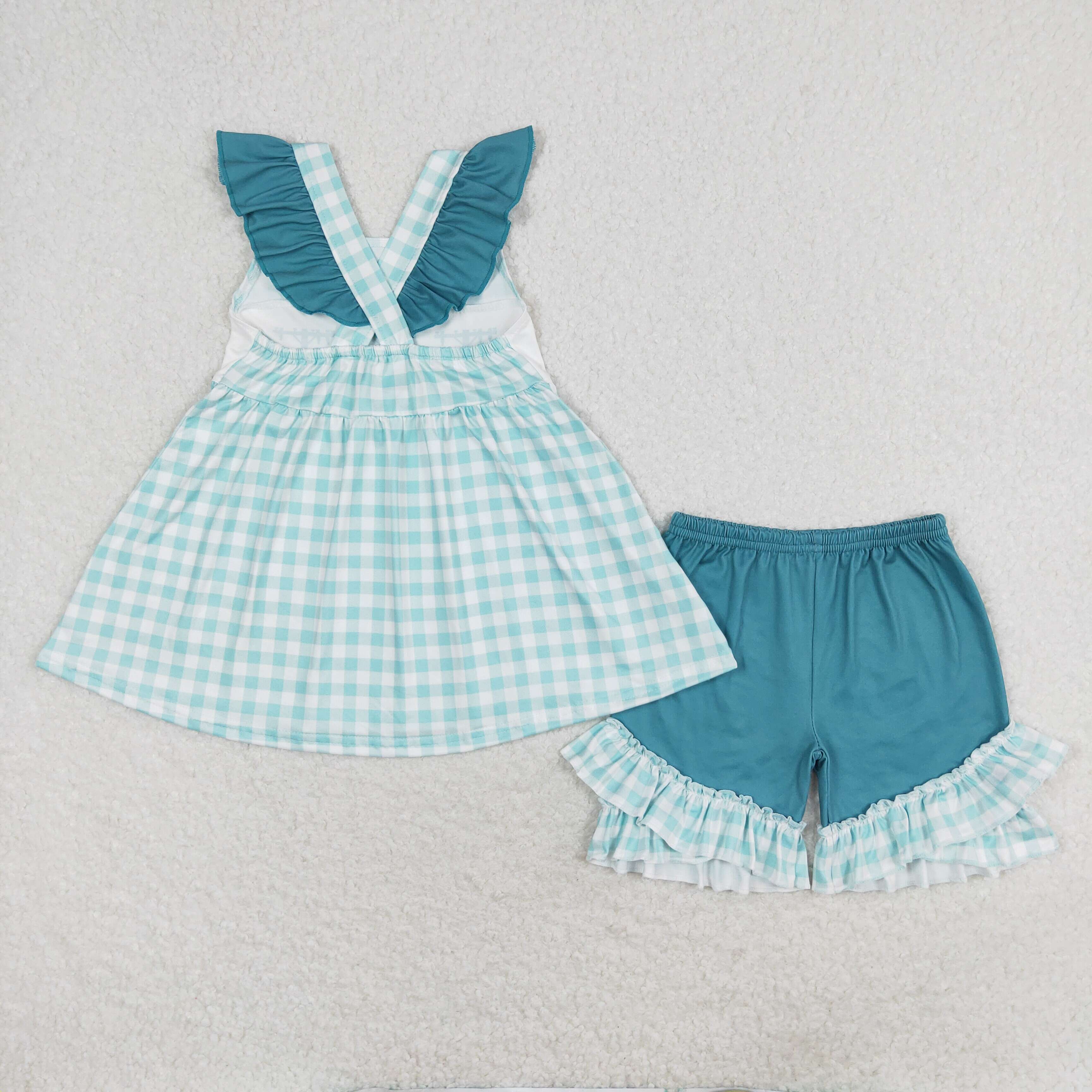 GSSO0847 RTS baby girl clothes lineman toddler girl summer outfits 