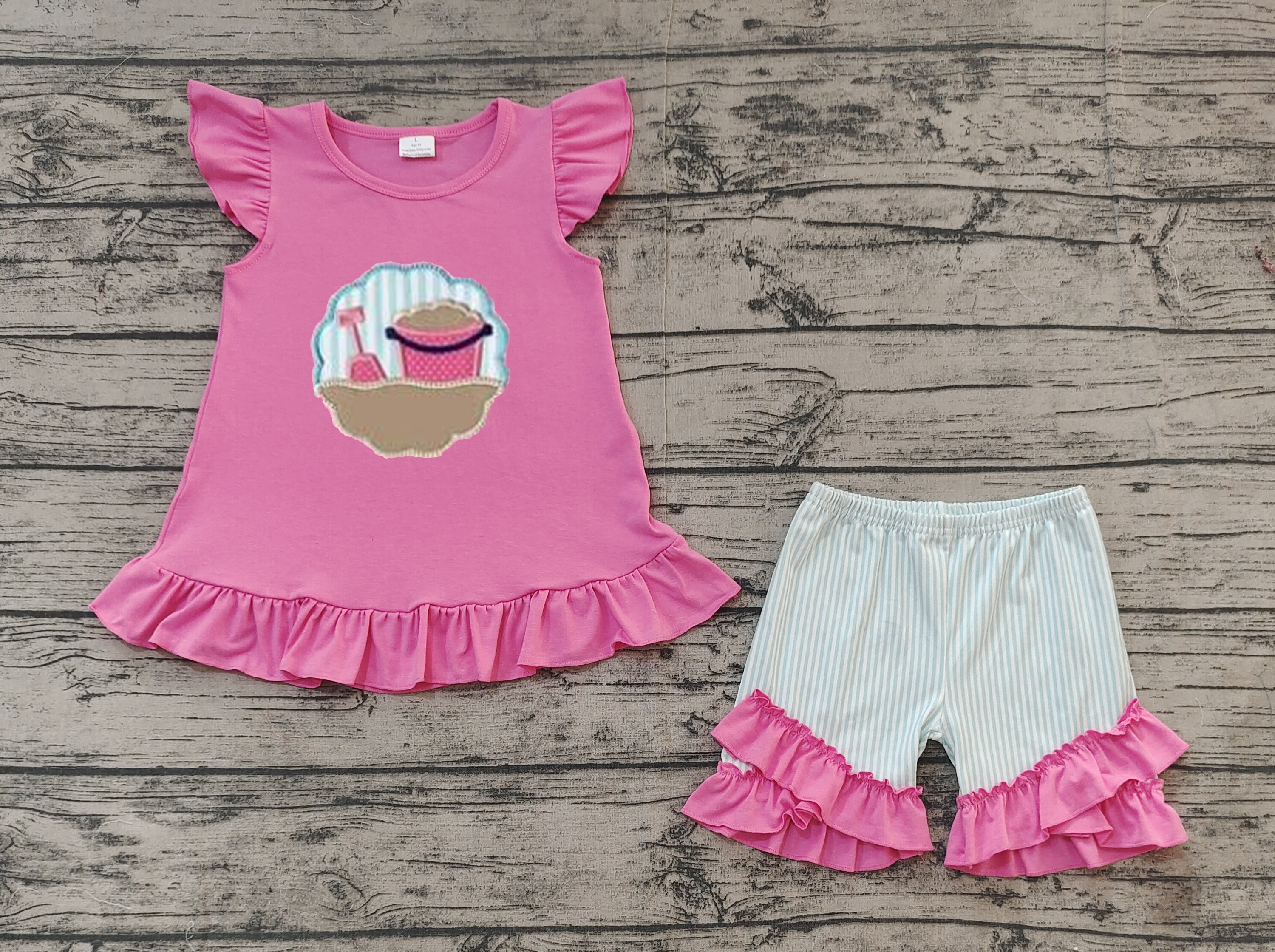 GSSO1785 pre-order baby girl clothes sandy beach toddler girl summer outfit-real pic 2024.12.19 