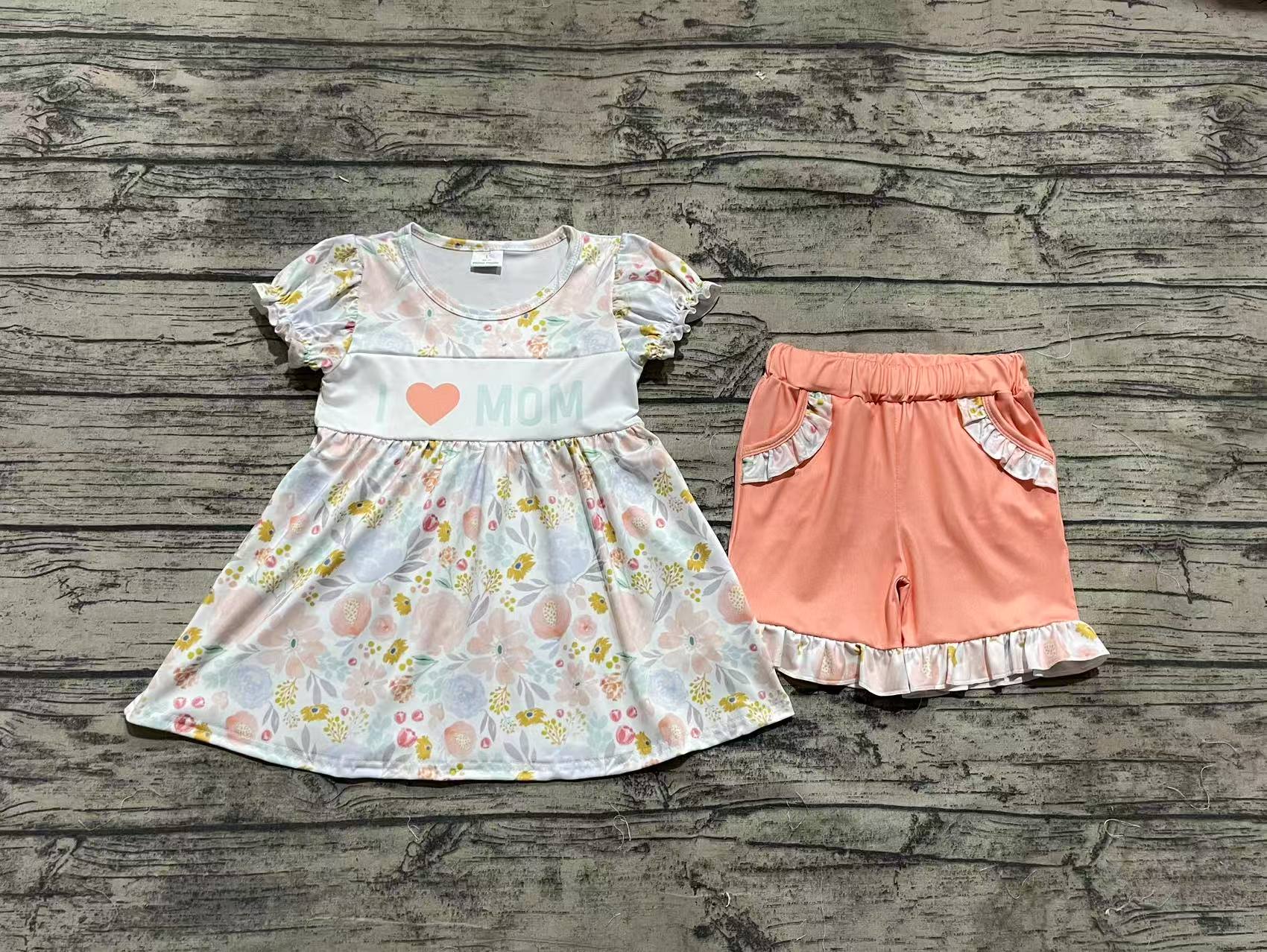GSSO2408 pre-order baby girl clothes love mom toddler girl  summer outfit-real pic 2025.3.11 