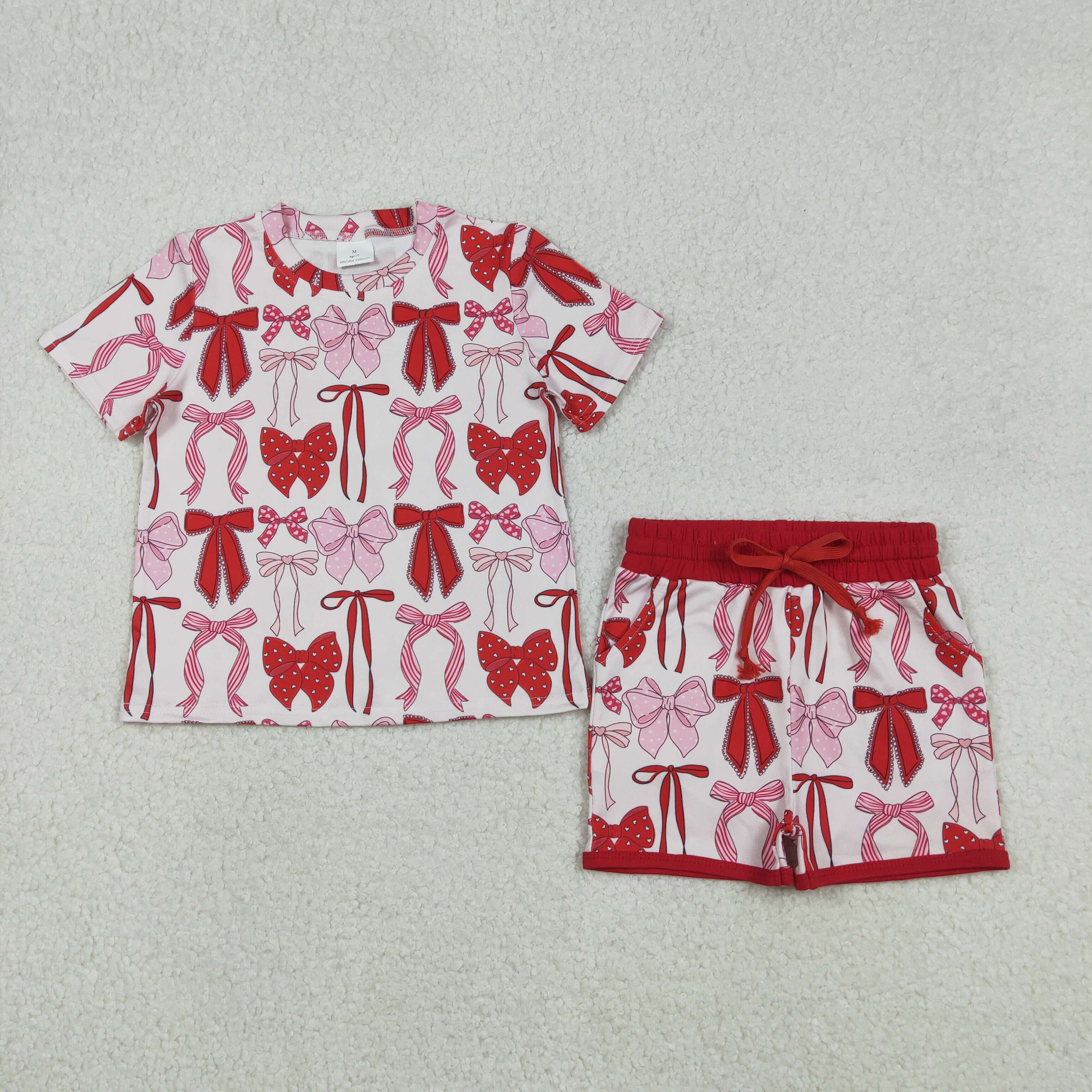 GSSO2737 RTS baby girl clothes bows toddler girl valentine summer outfit