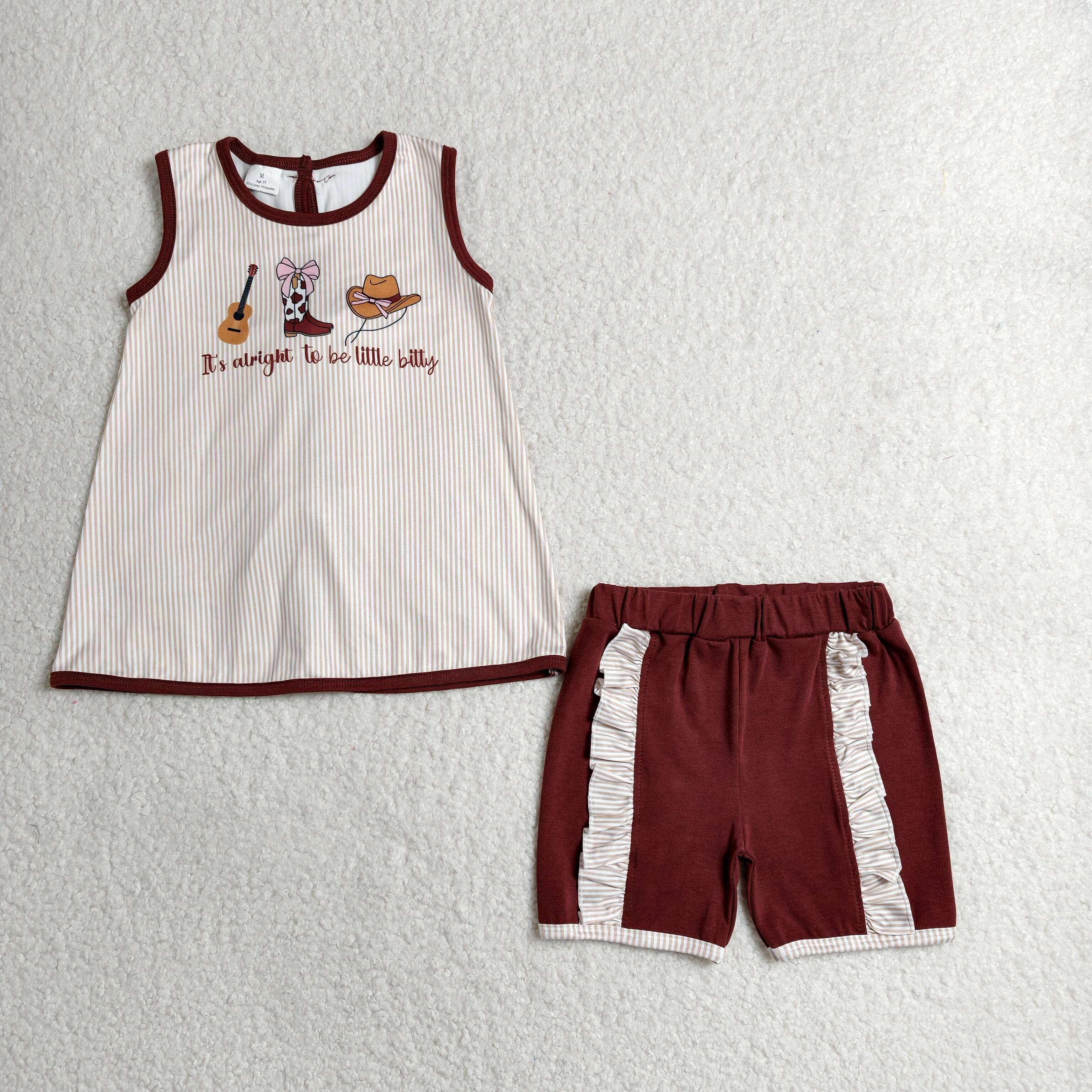 GSSO2763 RTS baby girl clothes cowboy toddler girl  summer outfit western clothes