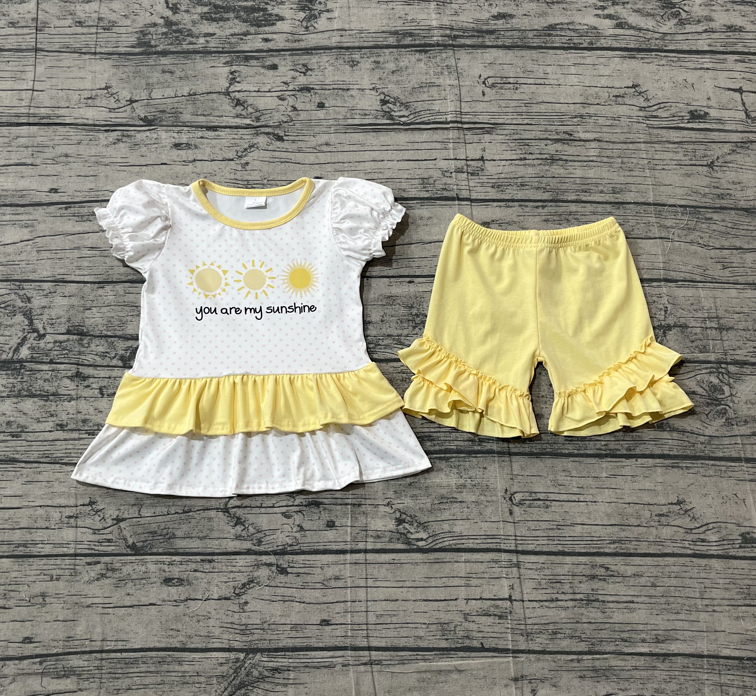 GSSO2947 pre-order baby girl clothes sunshine print toddler girl summer outfit-real pic 2026.1.17 