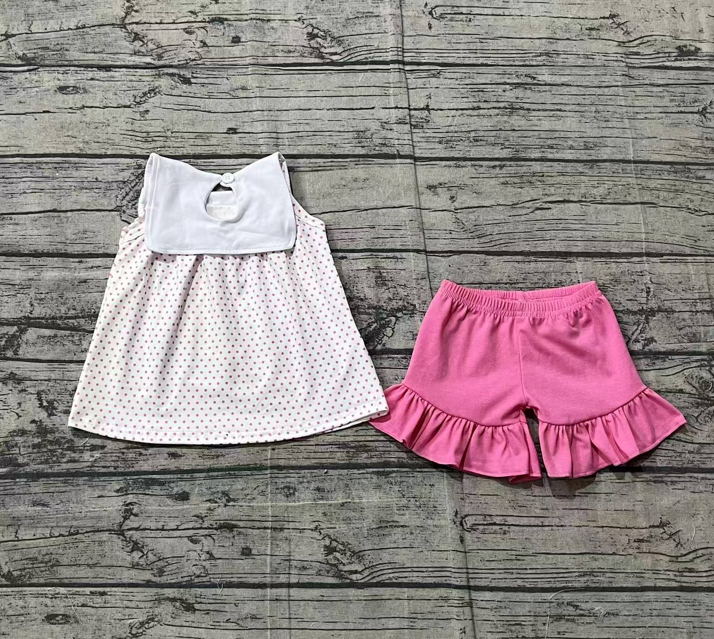 GSSO3019 pre-order baby girl clothes cross print toddler girl easter summer outfit-real pic 2026.1.25