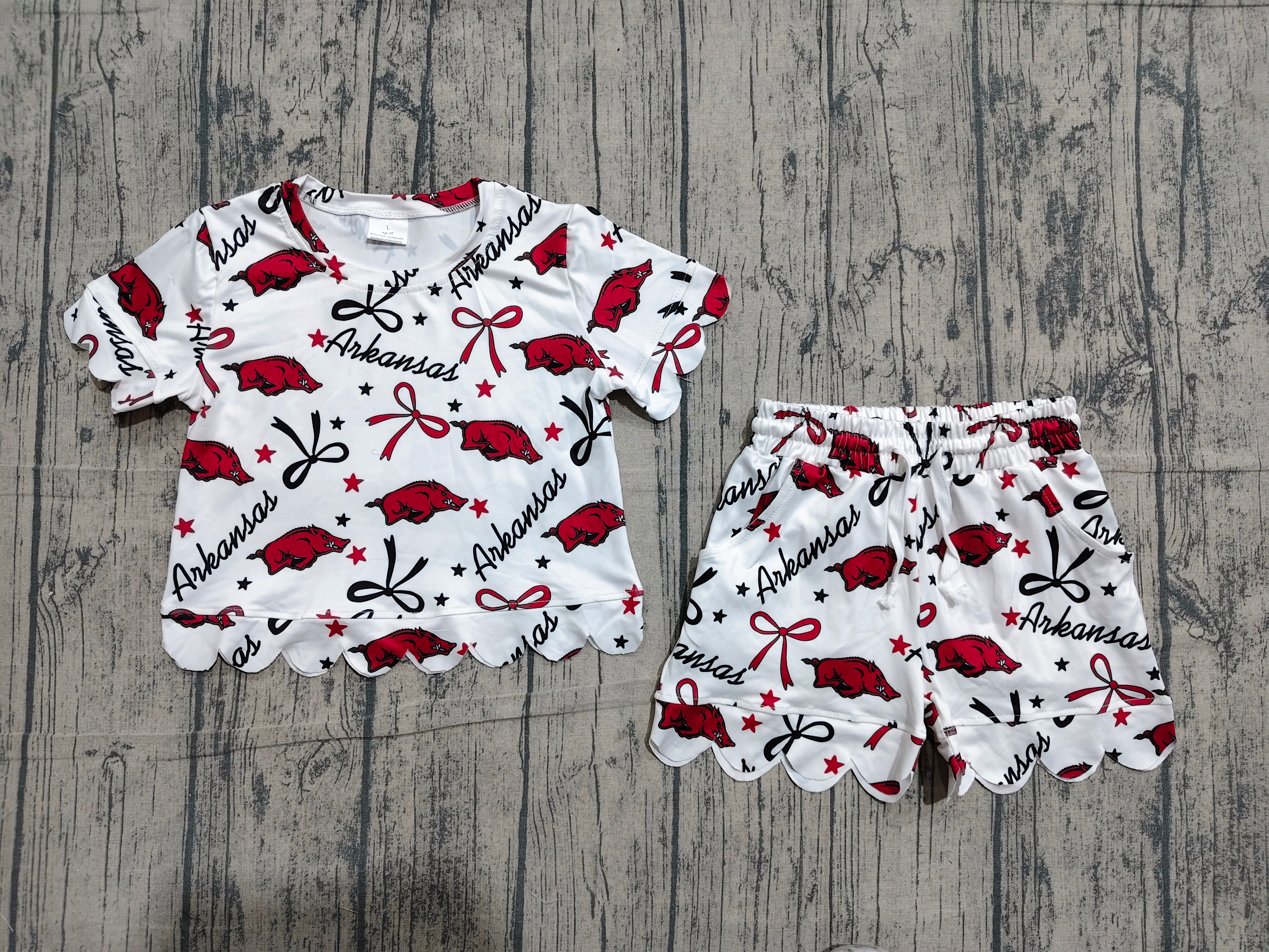 GSSO3254 pre-order kids clothes state girl summer shorts set-real pic 2026.4.12 