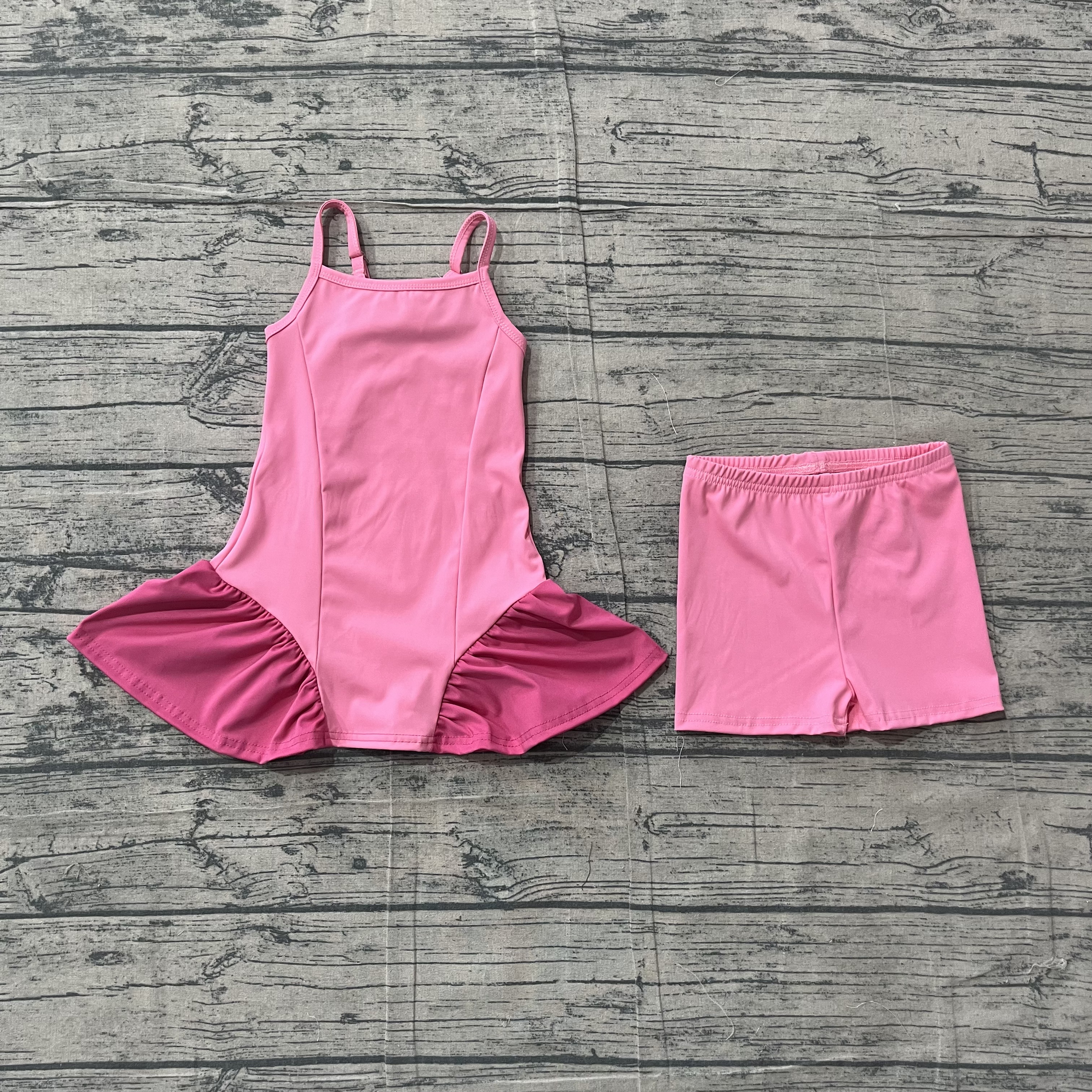 GSSO3259 pre-order kids clothes  girl summer shorts quick dry sports dress with Underwear shorts  -real pic 2026.4.26 
