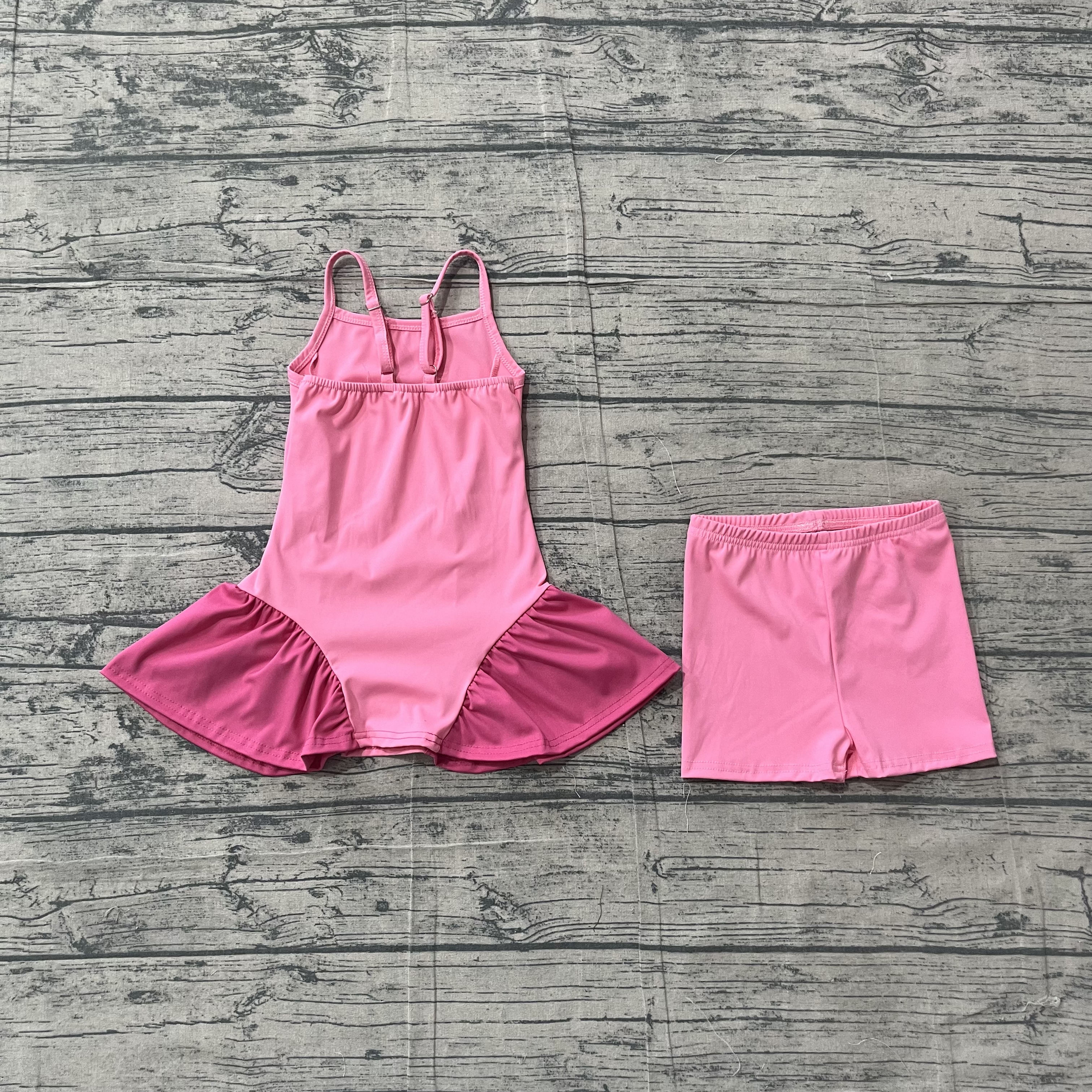 GSSO3259 pre-order kids clothes  girl summer shorts quick dry sports dress with Underwear shorts  -real pic 2026.4.26 