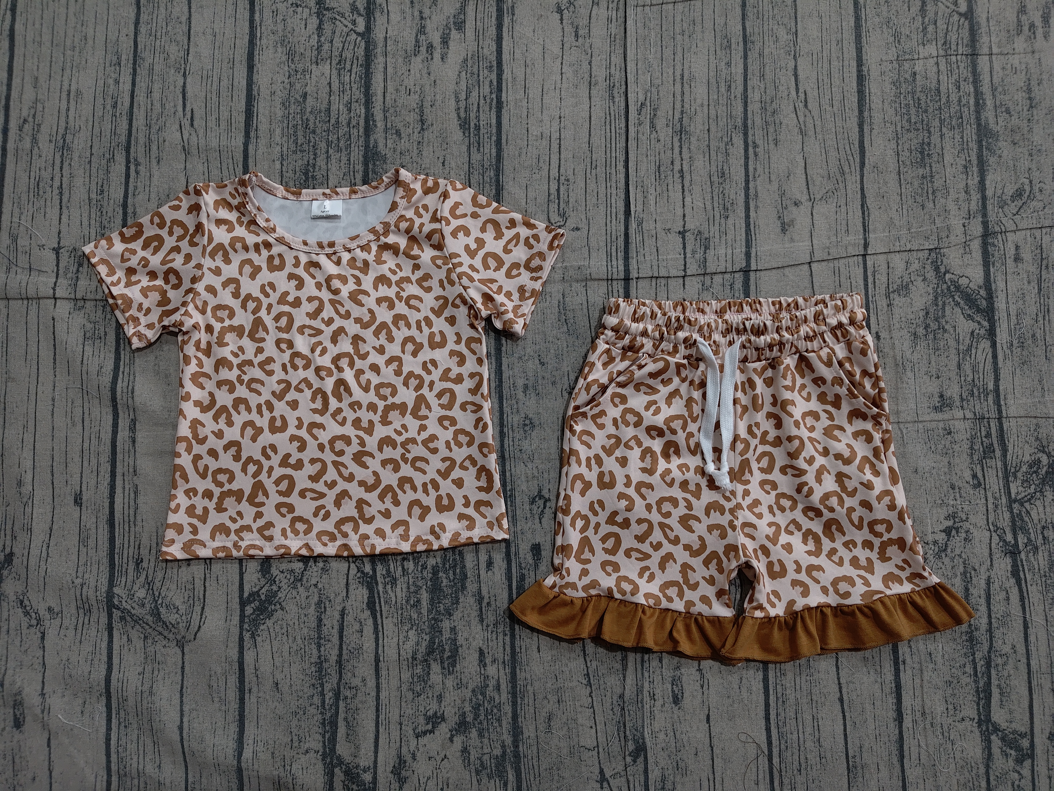 GSSO3292 pre-order kids clothes leopard print girl summer outfit  clothing set-real pic 2026.3.26 