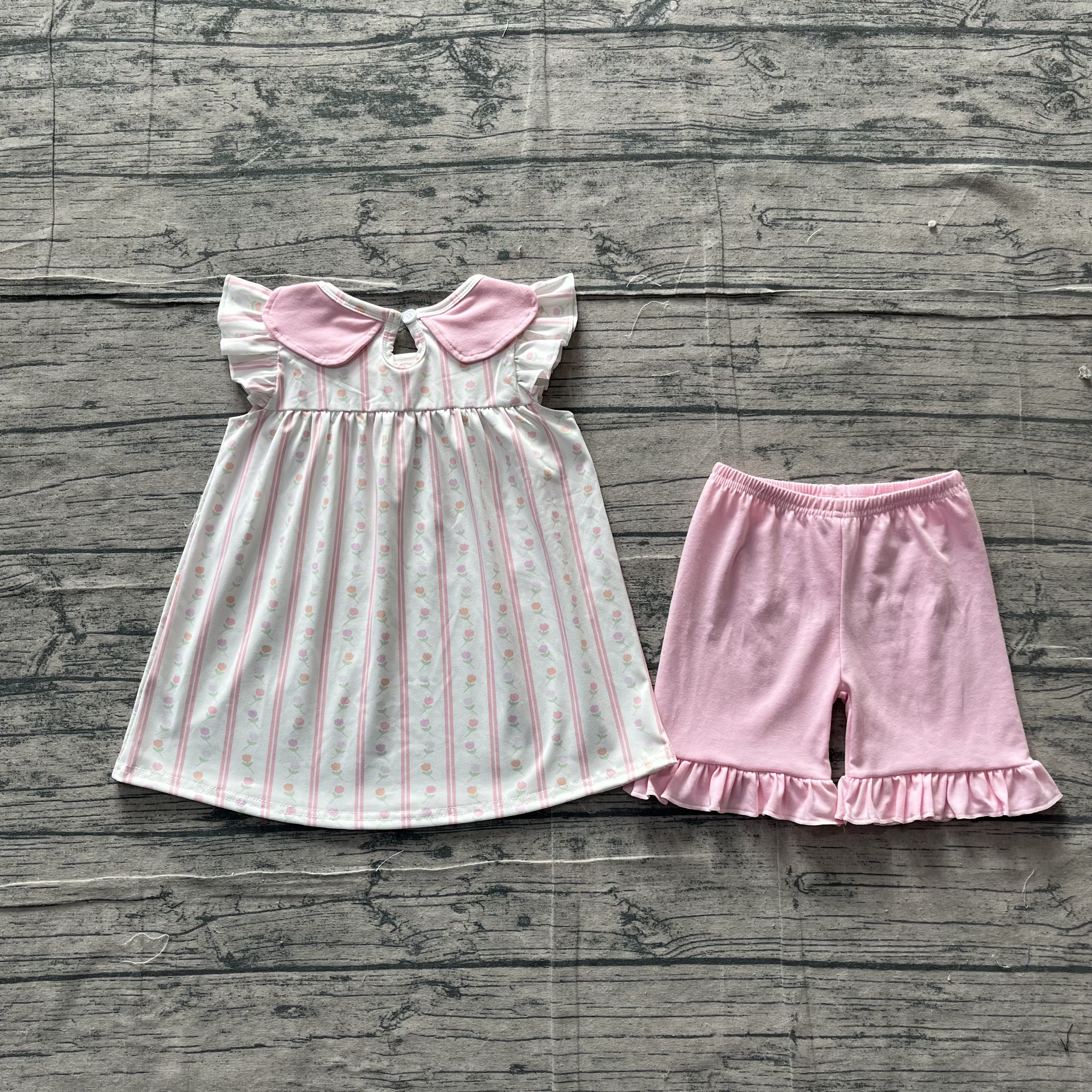 GSSO3363 pre-order kids clothes floral print girl summer outfit  clothing set-real pic 2026.3.18 