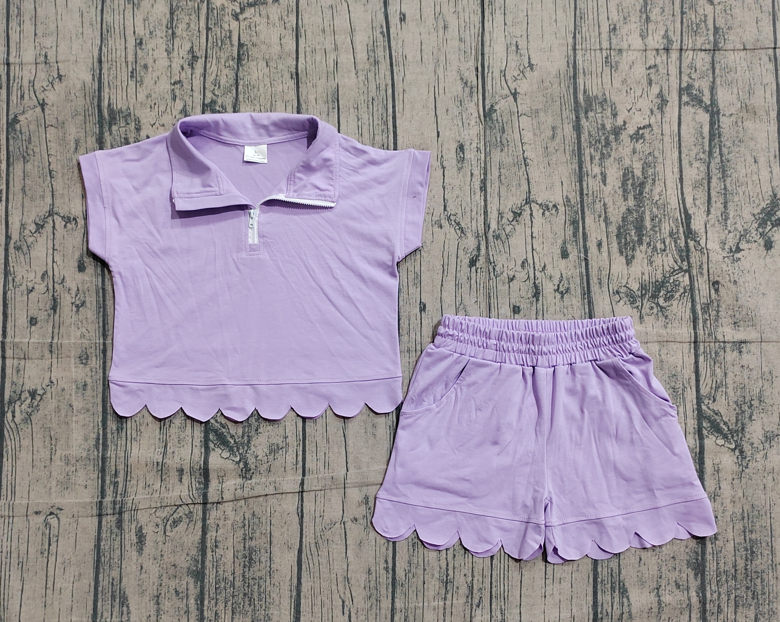 GSSO3377 pre-order kids clothes purple color girl summer outfit  clothing set-real pic 2026.3.20 