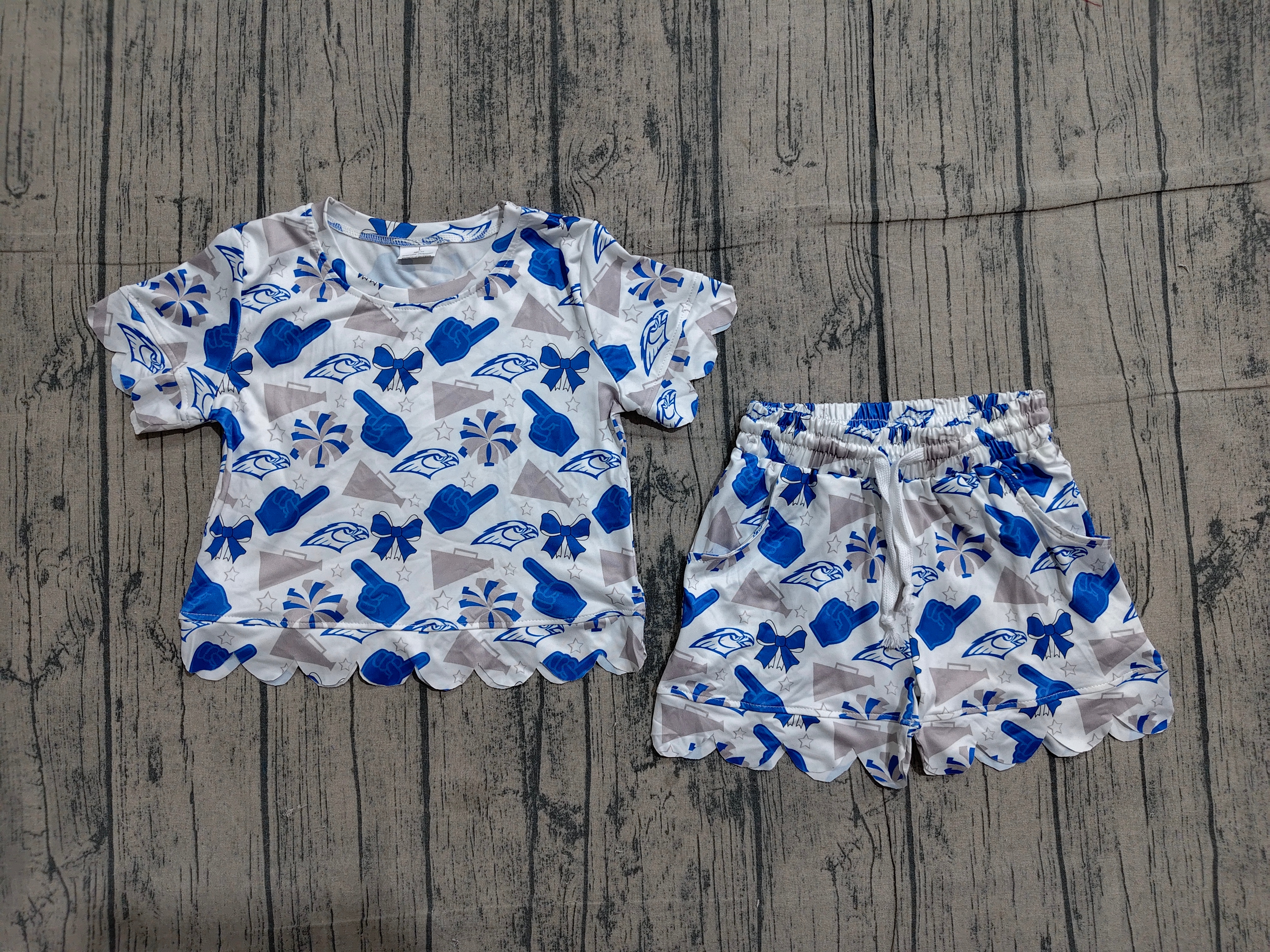 GSSO3408 pre-order kids clothes state print girl summer outfit  clothing set-real pic 2026.4.1 