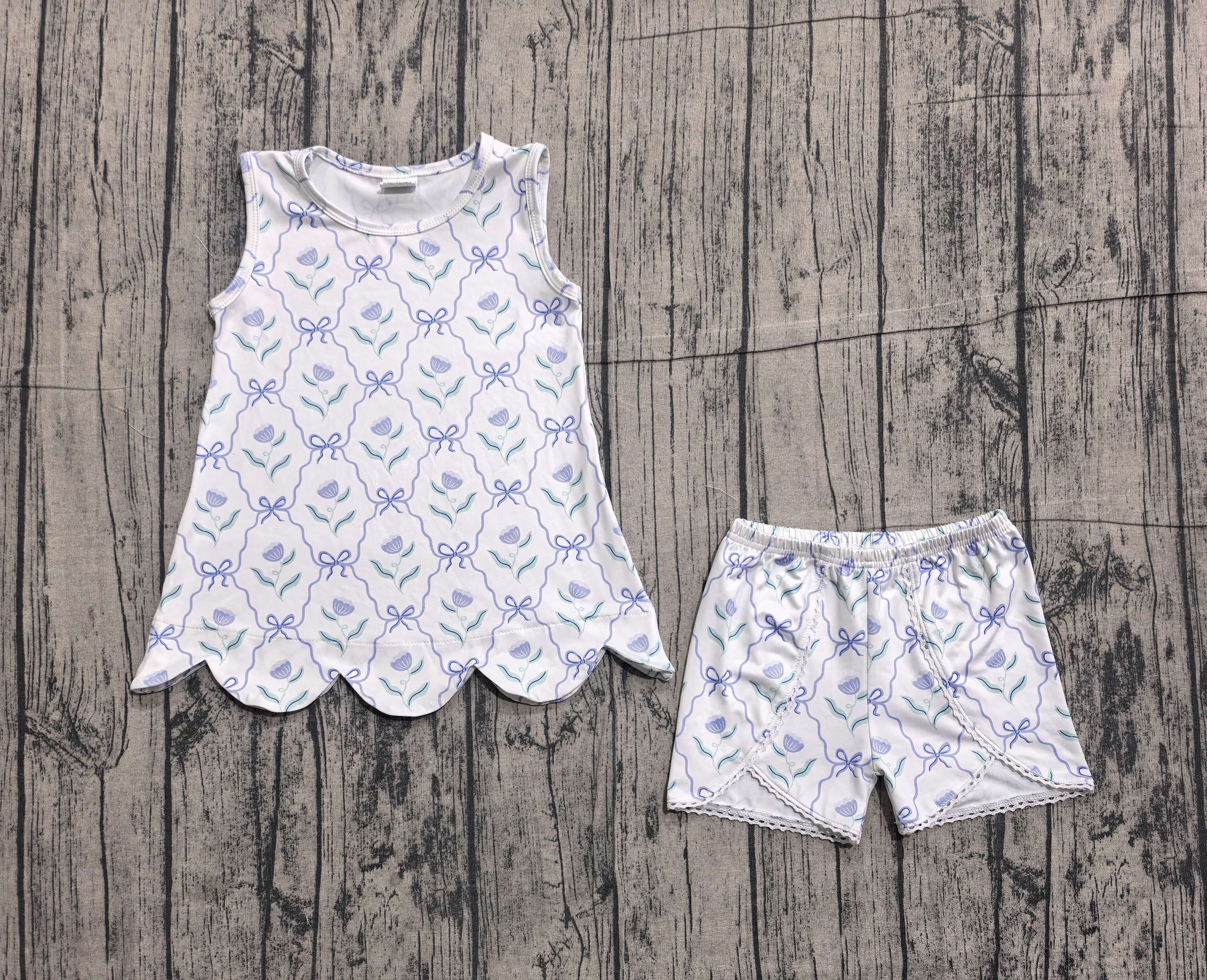 GSSO3426 pre-order kids clothes flower print girl summer outfit  clothing set-real pic 2026.3.27 