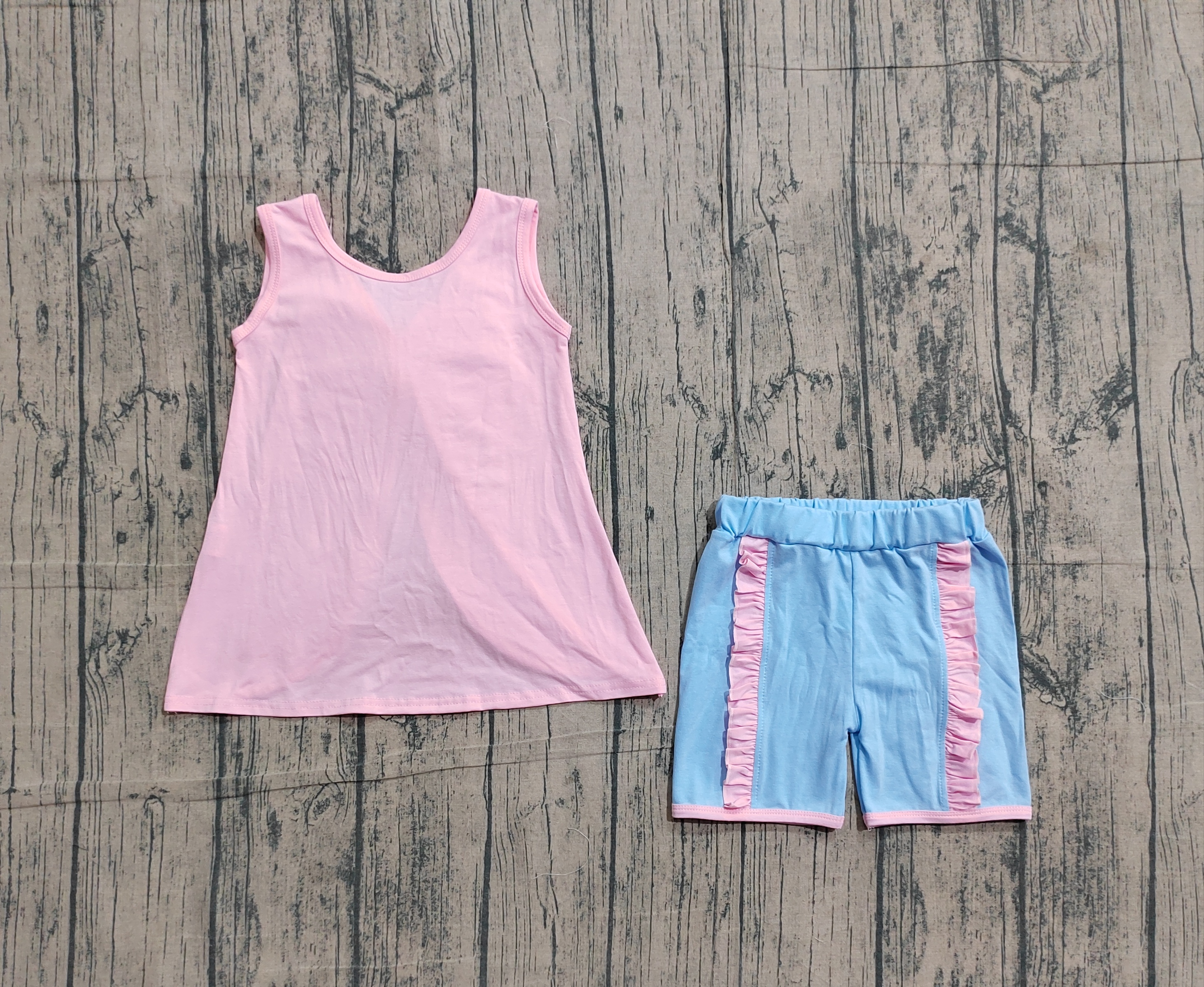 GSSO3462 pre-order kids clothes pink print girl summer outfit  clothing set-real pic 2026.3.20 