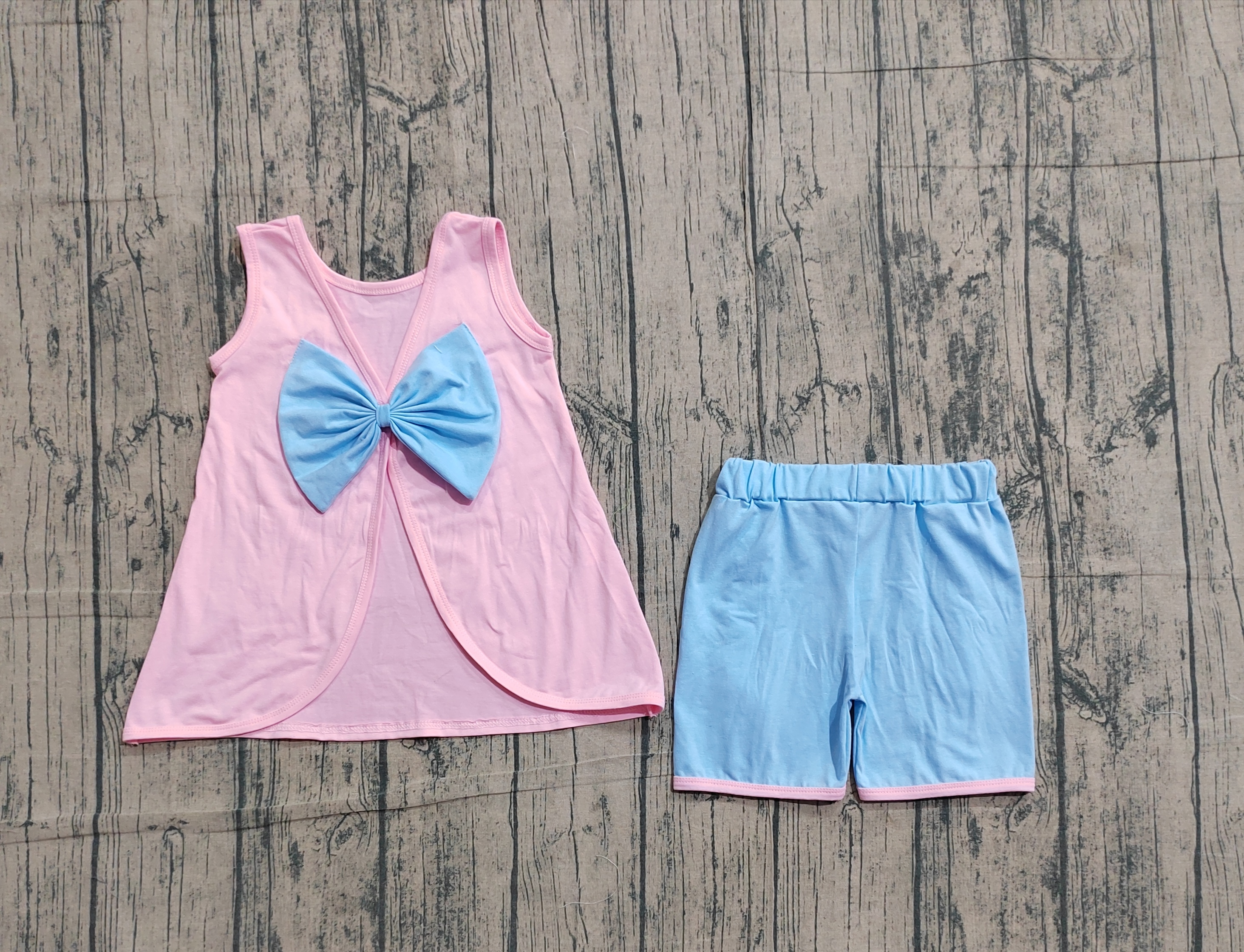 GSSO3462 pre-order kids clothes pink print girl summer outfit  clothing set-real pic 2026.3.20 