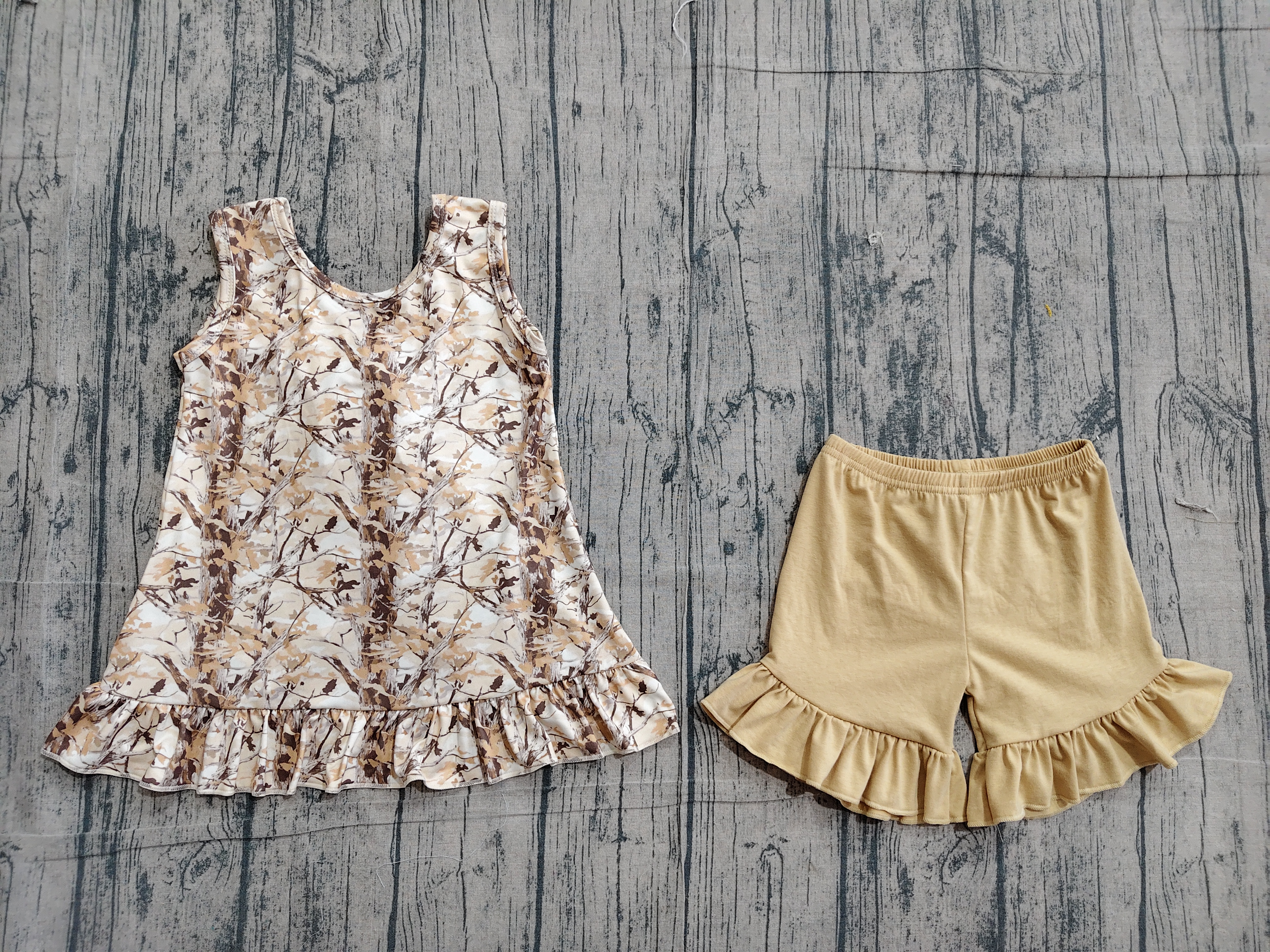 GSSO3467 pre-order kids clothes leaves print girl summer outfit  clothing set-real pic 2026.4.19 