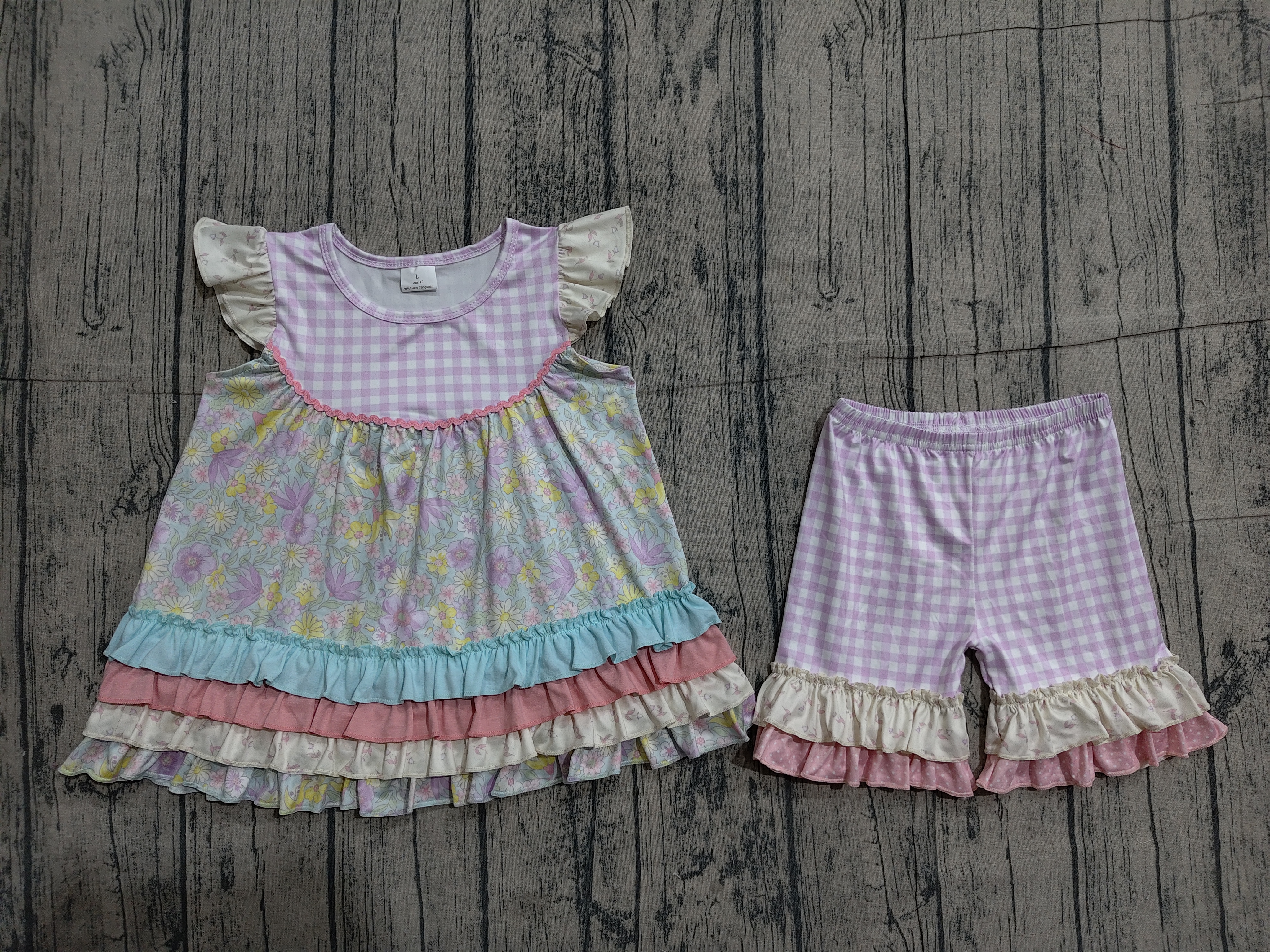 GSSO3485 pre-order kids clothes bows print girl summer outfit  clothing set-real pic 2026.4.1 