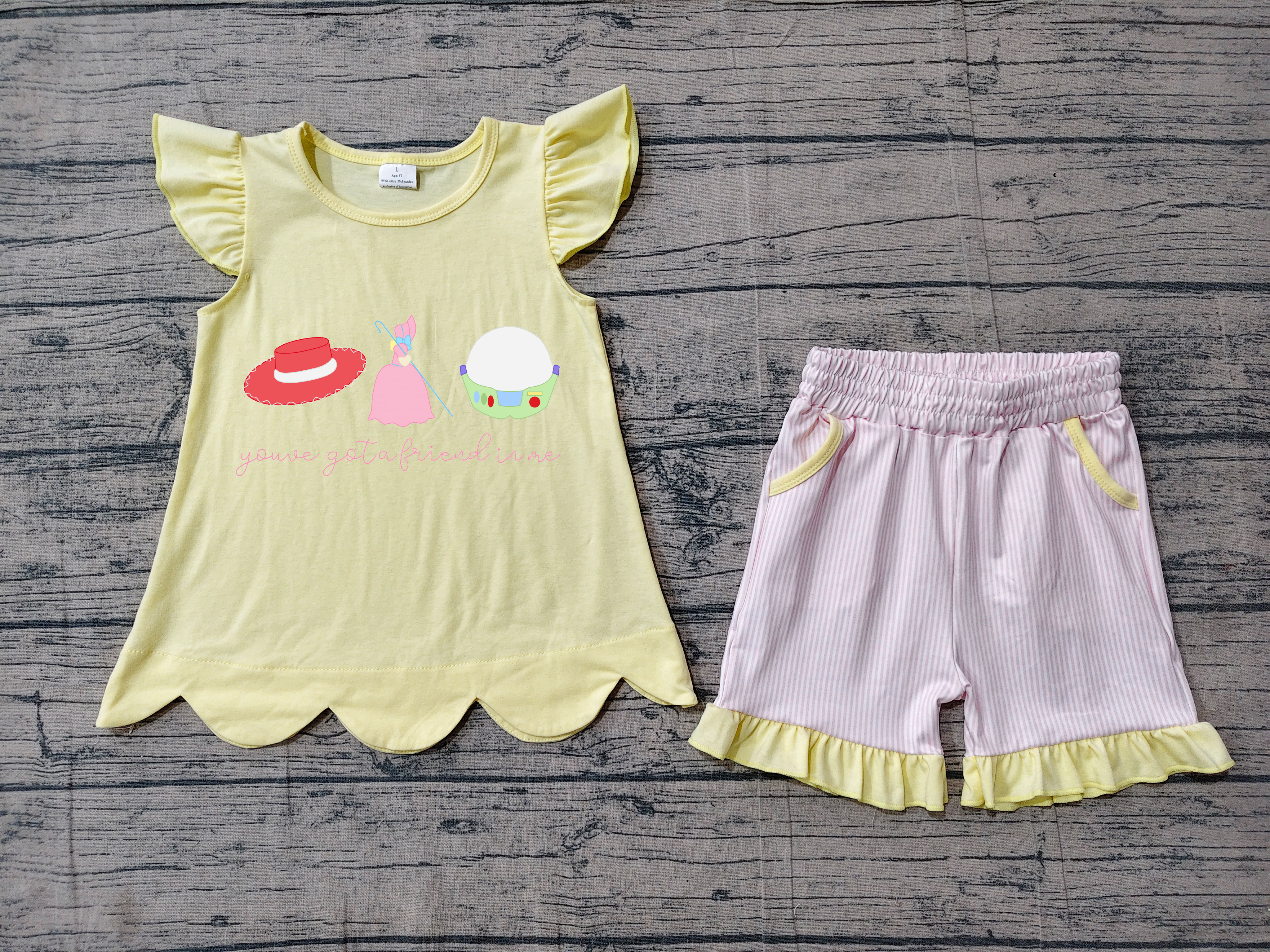 GSSO3495 pre-order kids clothes cartoon print girl summer outfit  clothing embroidery set-real pic 2026.5.15