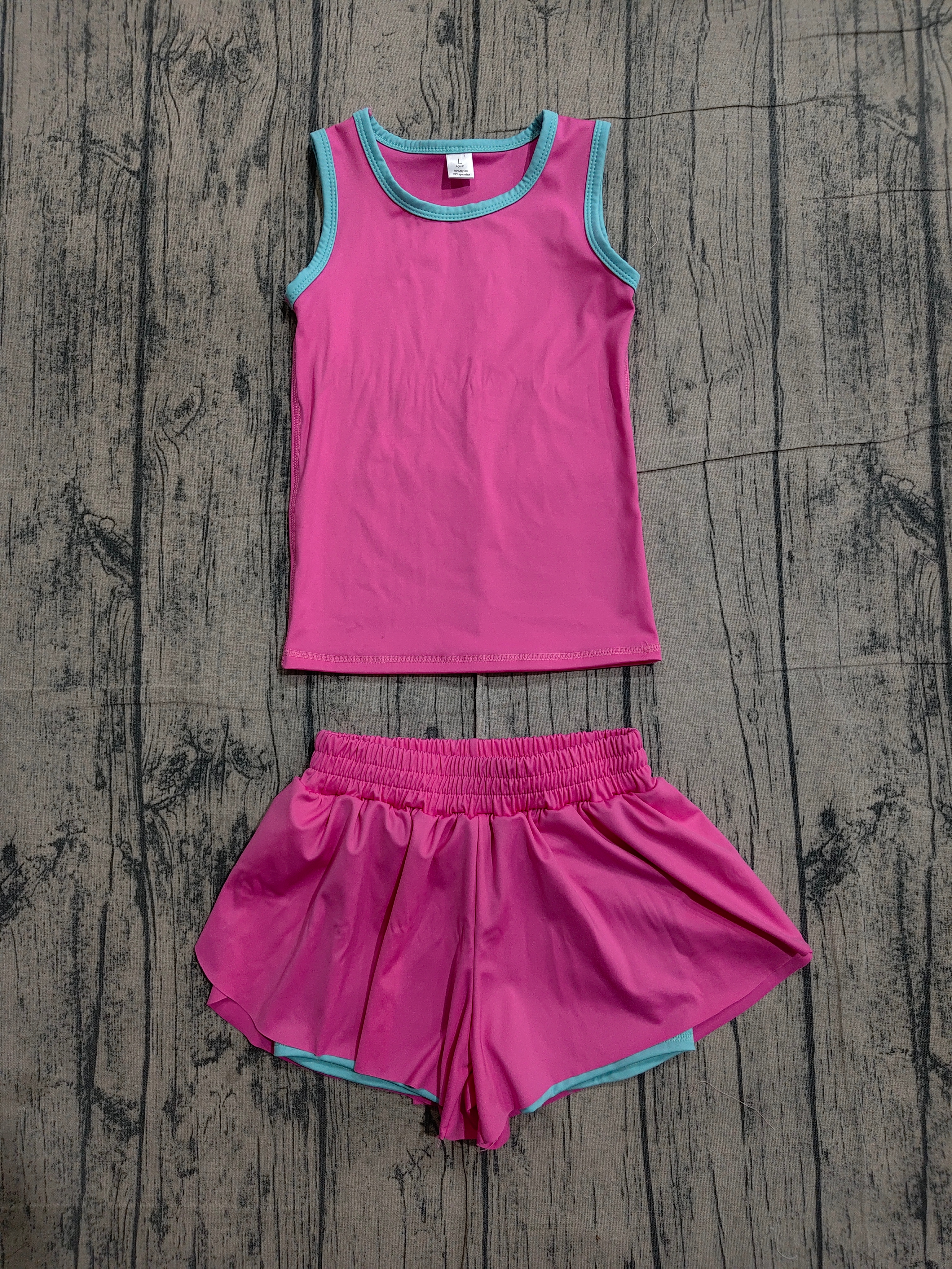 GSSO3526 pre-order baby girl clothes hot pink print toddler girl yoga summer outfit-real pic 2026.3.23 